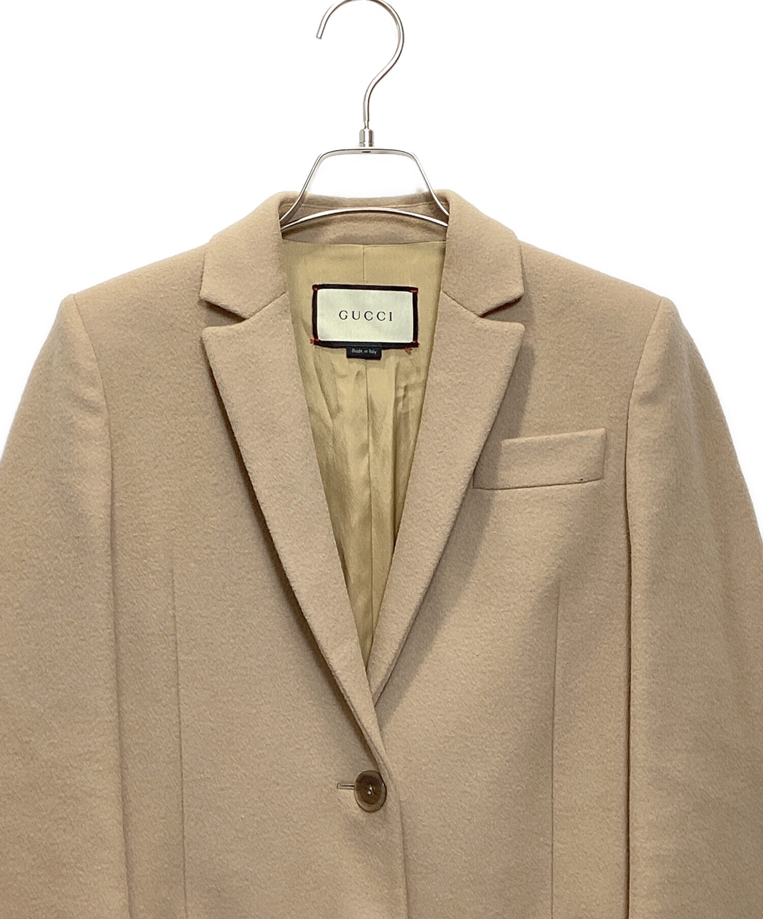 GUCCI ベージュ チェスターコート 中古・古着通販】GUCCI (グッチ) チェスターコート ベージュ サイズ:36