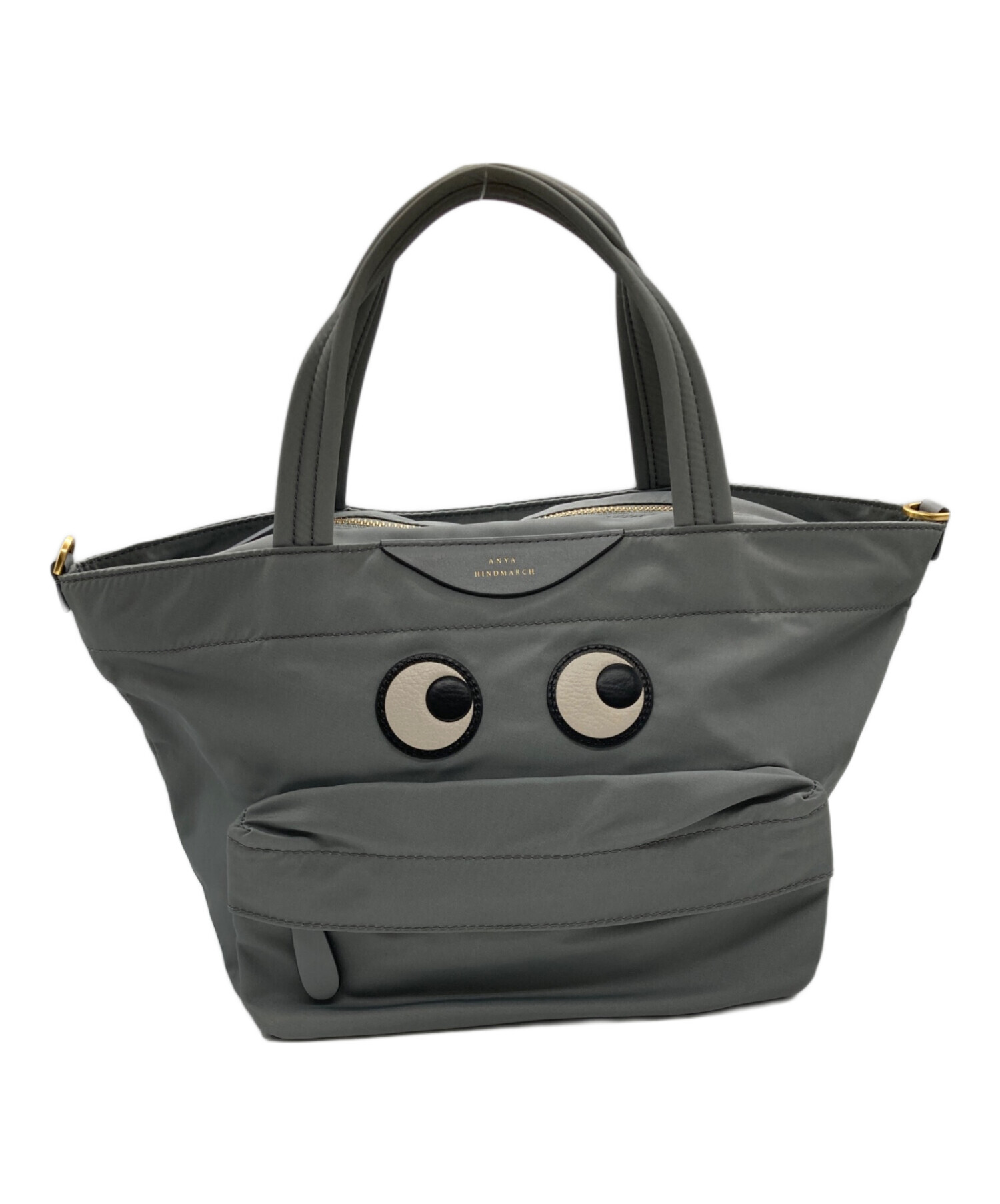 ANYA HINDMARCH アニヤ　ハインドマーチ ショルダーバッグ  グレー 【古着】【中古】【送料無料】 ANYA HINDMARCH（アニヤ・ハインドマーチ） 良品 Ebury satchel wink