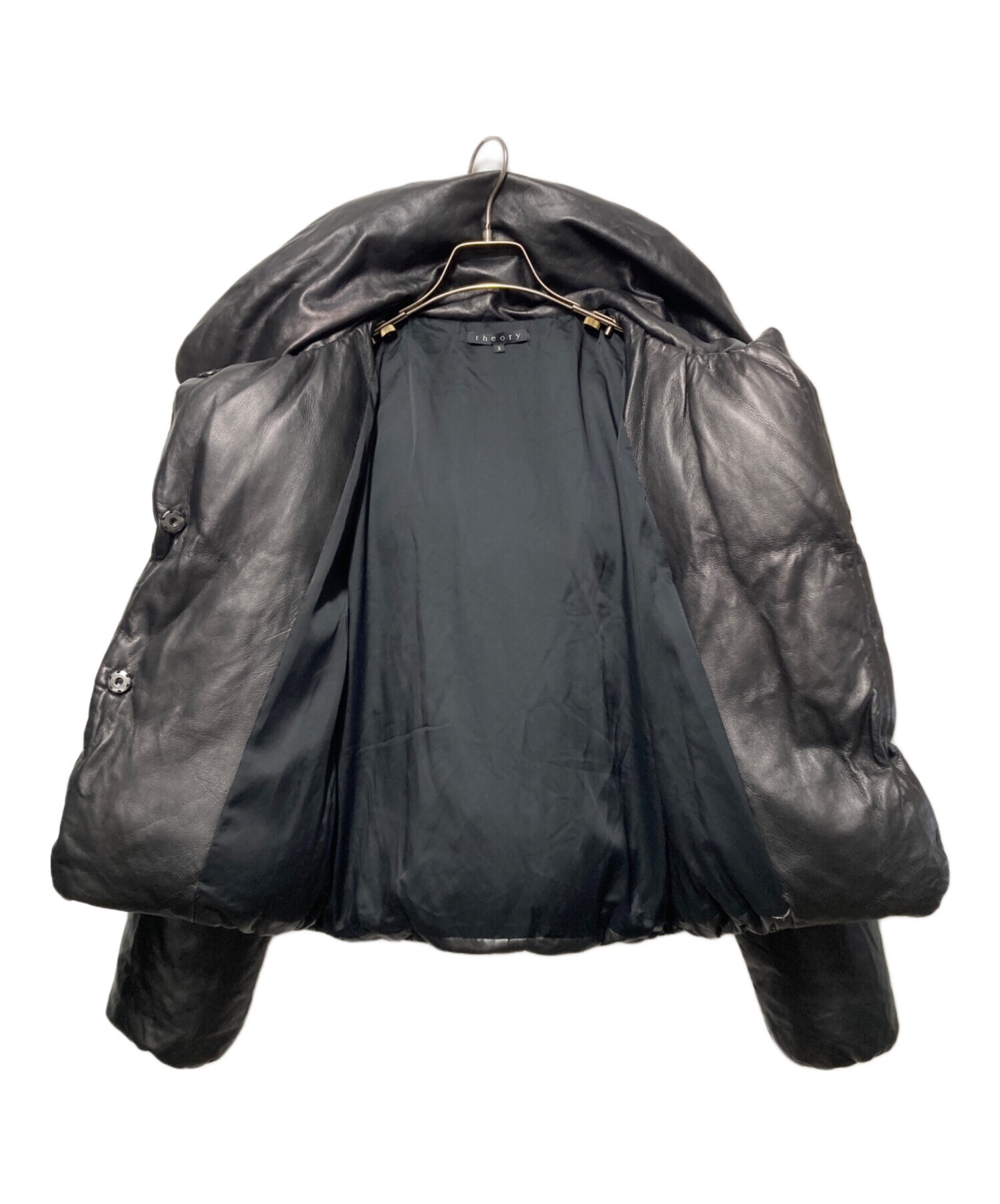 セオリー ダウン Mサイズ 中古・古着通販】theory (セオリー) ダウンジャケット ブラック サイズ