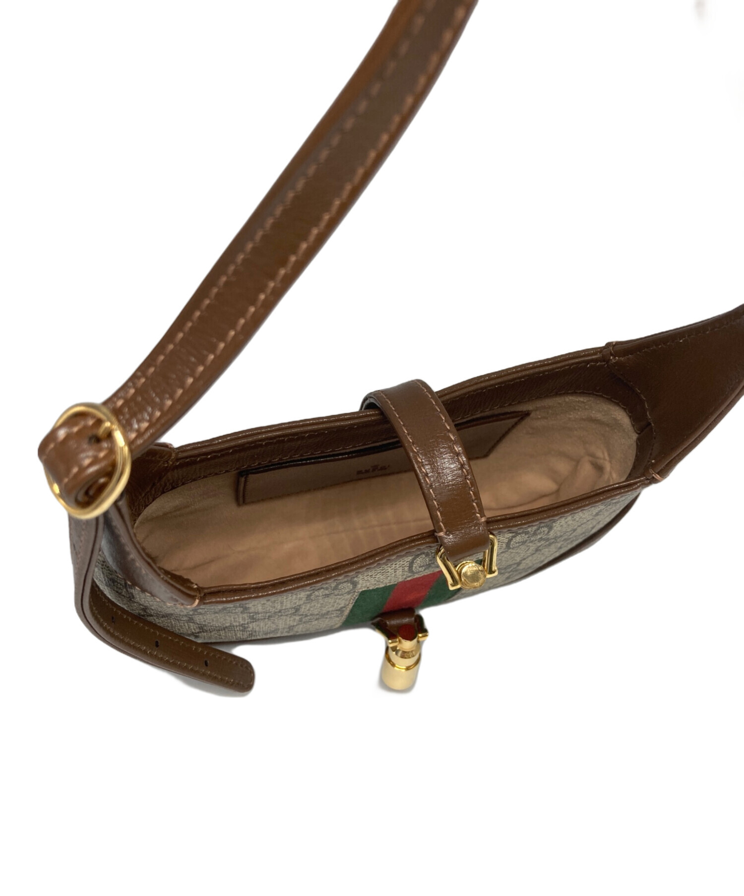 GUCCI ミニショルダーバッグ ベージュ/ブラウン 中古・古着通販】GUCCI (グッチ) ミニショルダーバッグ ベージュ