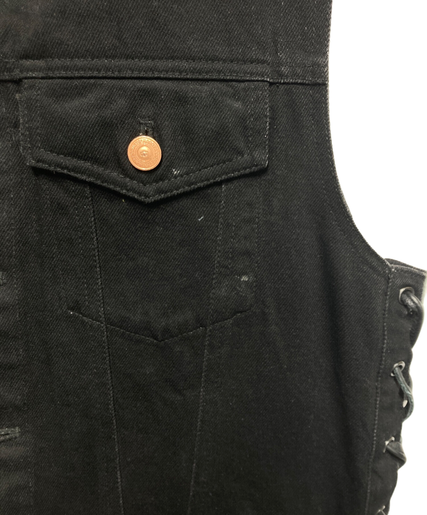 中古・古着通販】KADOYA (カドヤ) バイカーレースアップデニム ベスト