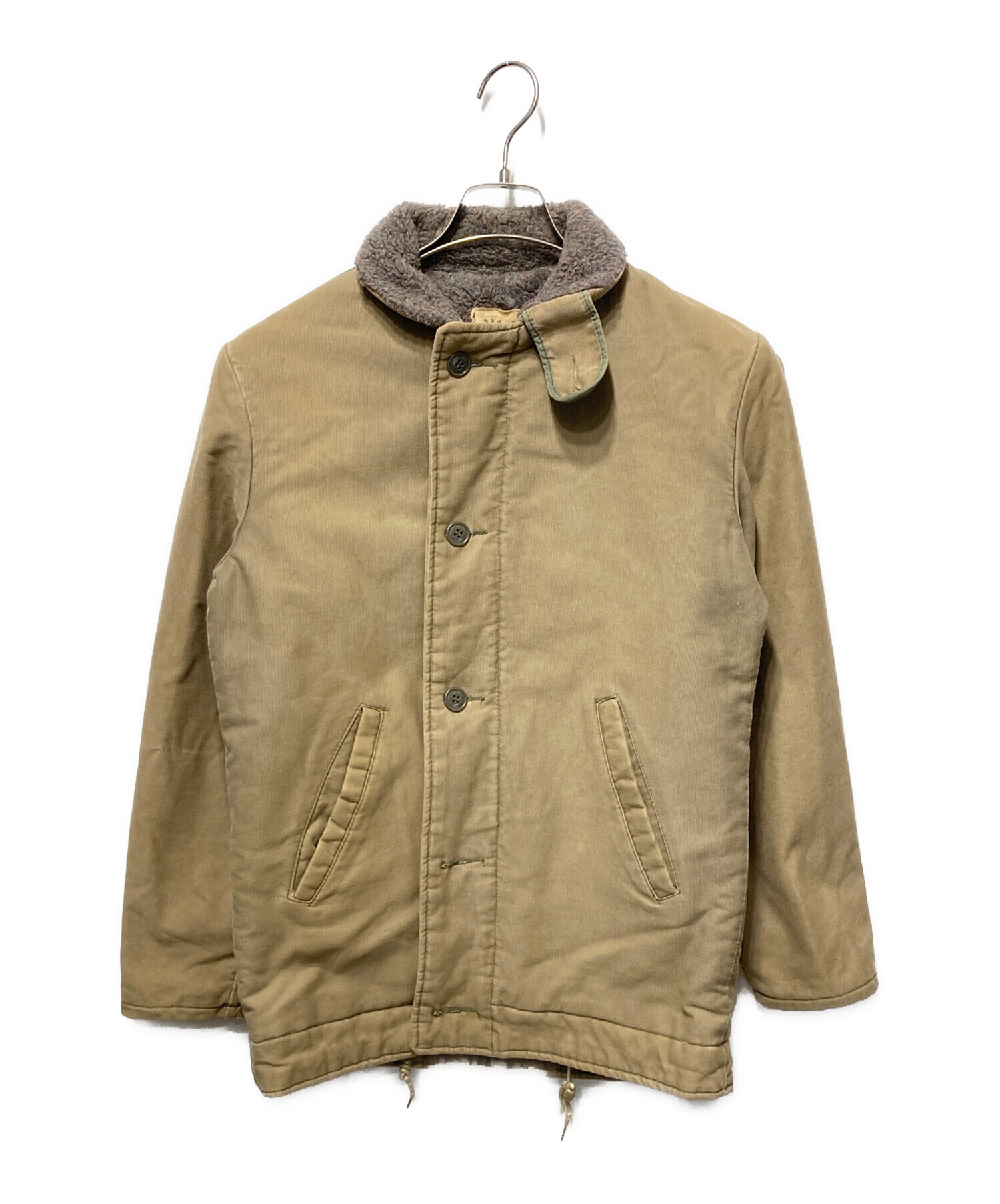 U.S.N. ファー付き N1ミリタリージャケット ベージュ 中古・古着通販】U'S NAVY (ユーエスネイビー) N1-2デッキジャケット