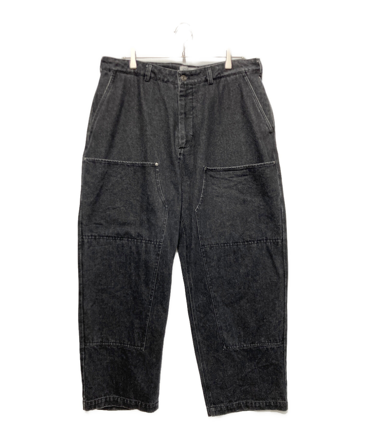 中古・古着通販】EVISEN (エビセン) ダブルニーデニムパンツ ブラック 