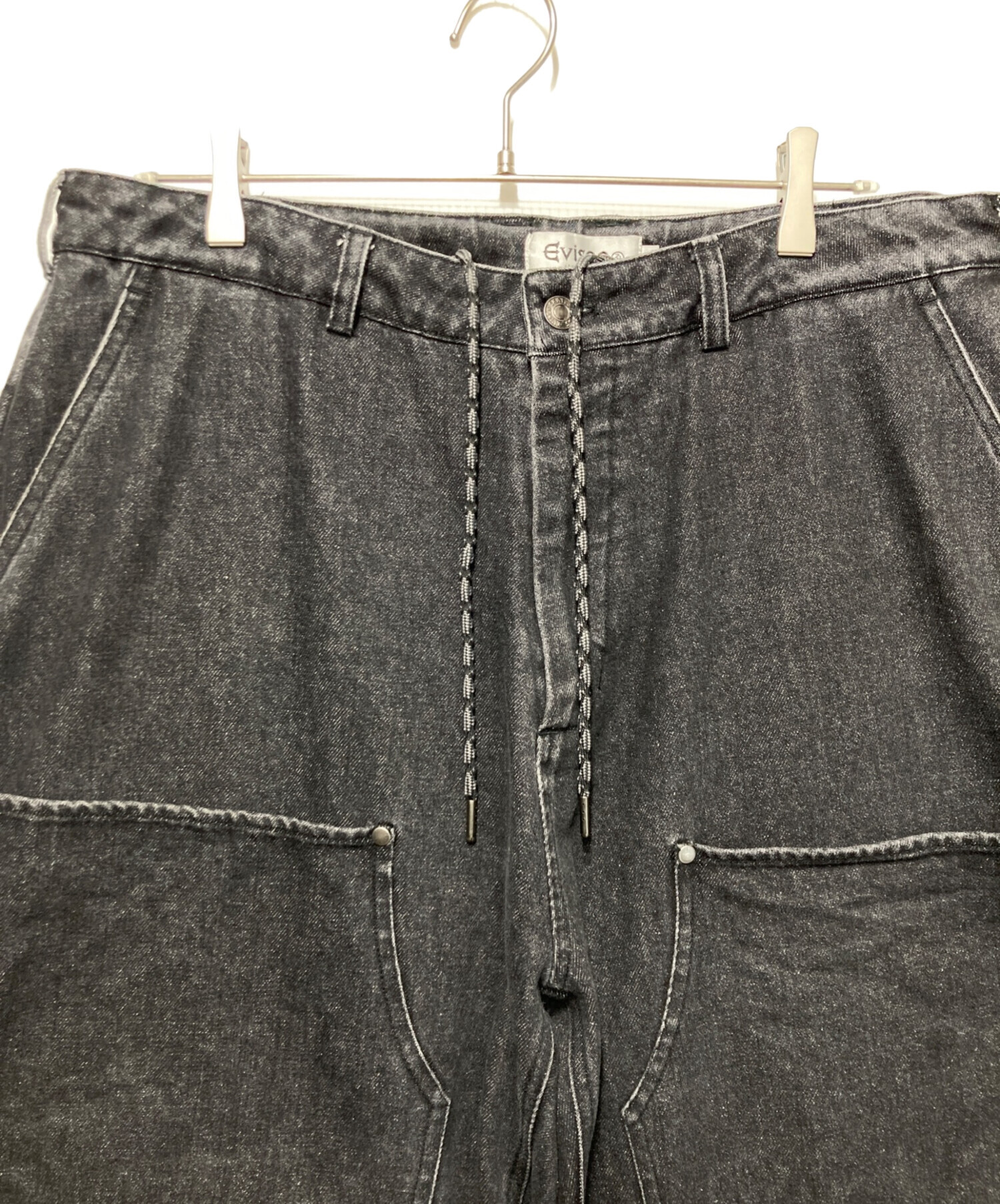 中古・古着通販】EVISEN (エビセン) ダブルニーデニムパンツ ブラック 