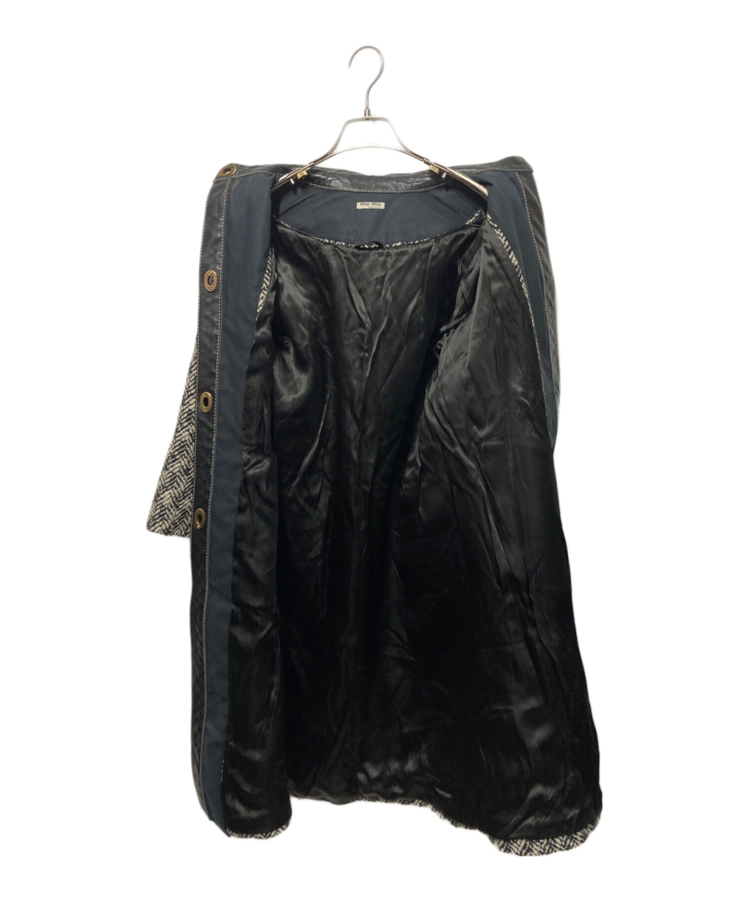 中古・古着通販】MIU MIU (ミュウミュウ) ツイードレザーコート