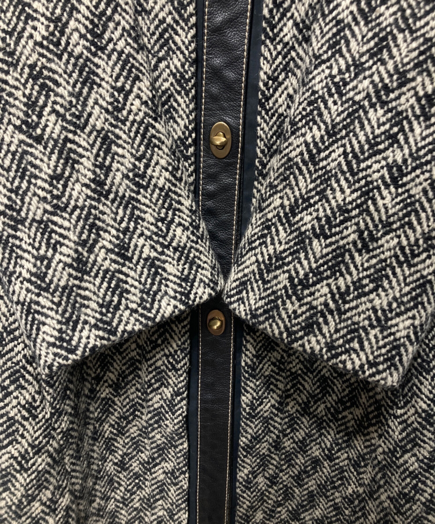 中古・古着通販】MIU MIU (ミュウミュウ) ツイードレザーコート