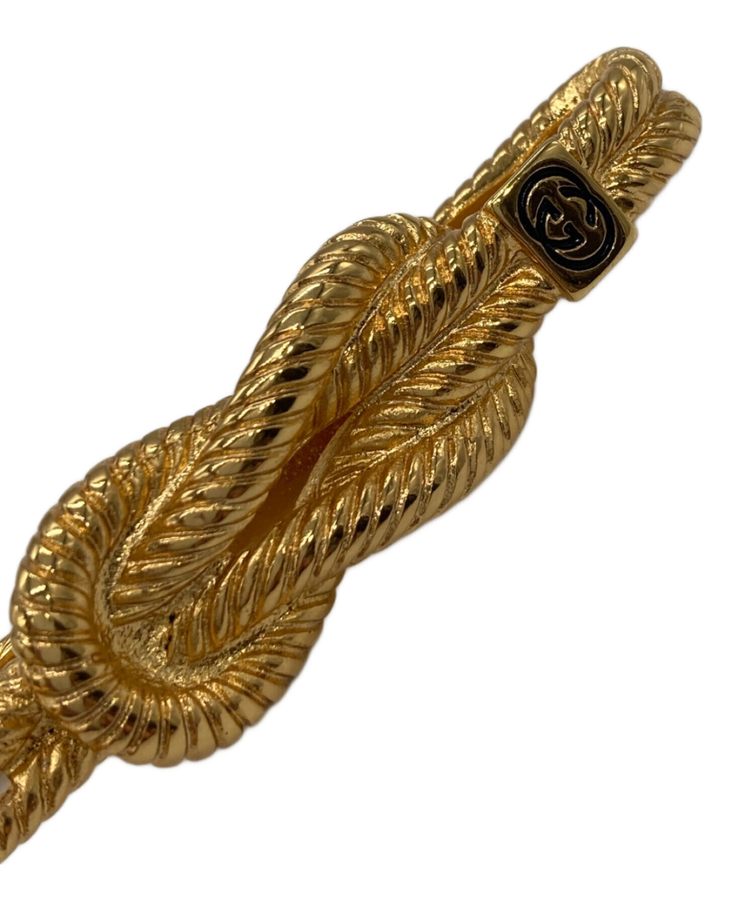 グッチ GUCCI キーホルダー キーリング ゴールド 金 ロープデザイン 中古・古着通販】GUCCI (グッチ) ロープデザインキーリング ゴールド
