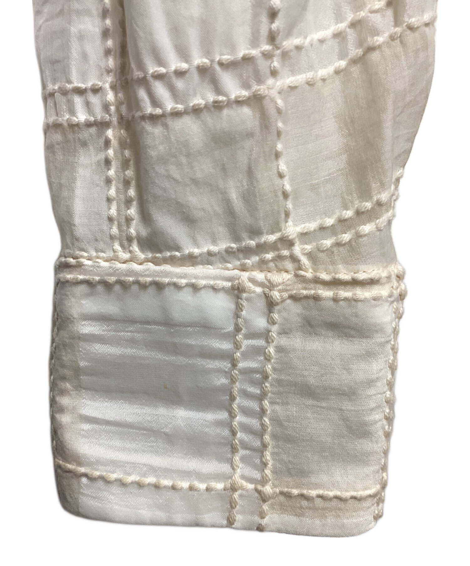 中古・古着通販】CLANE (クラネ) SHEER CHECK TUCK WAIST BLOUSE 
