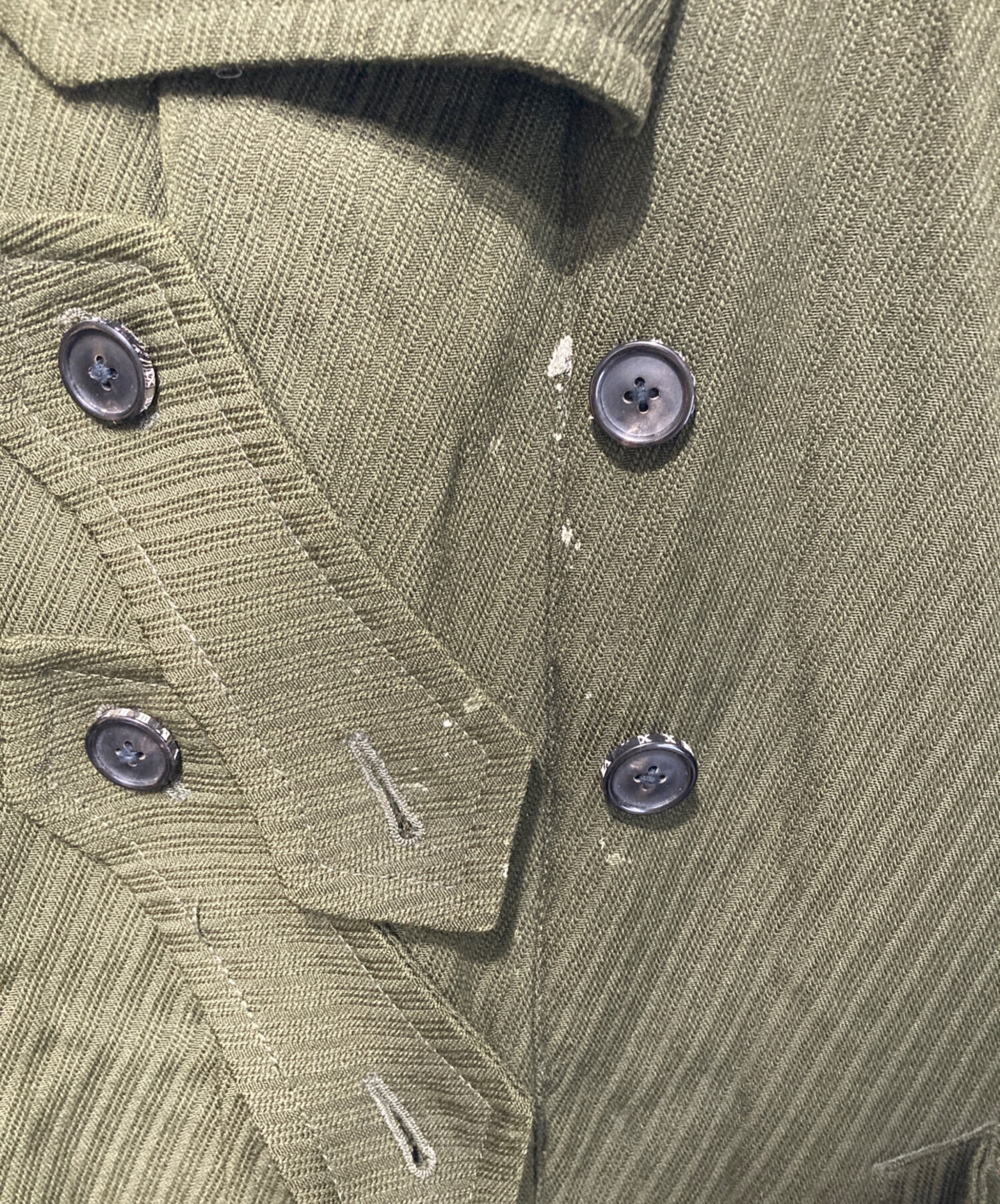 中古・古着通販】SHAREEF (シャリーフ) WOOL KERSEY OVER COAT カーキ