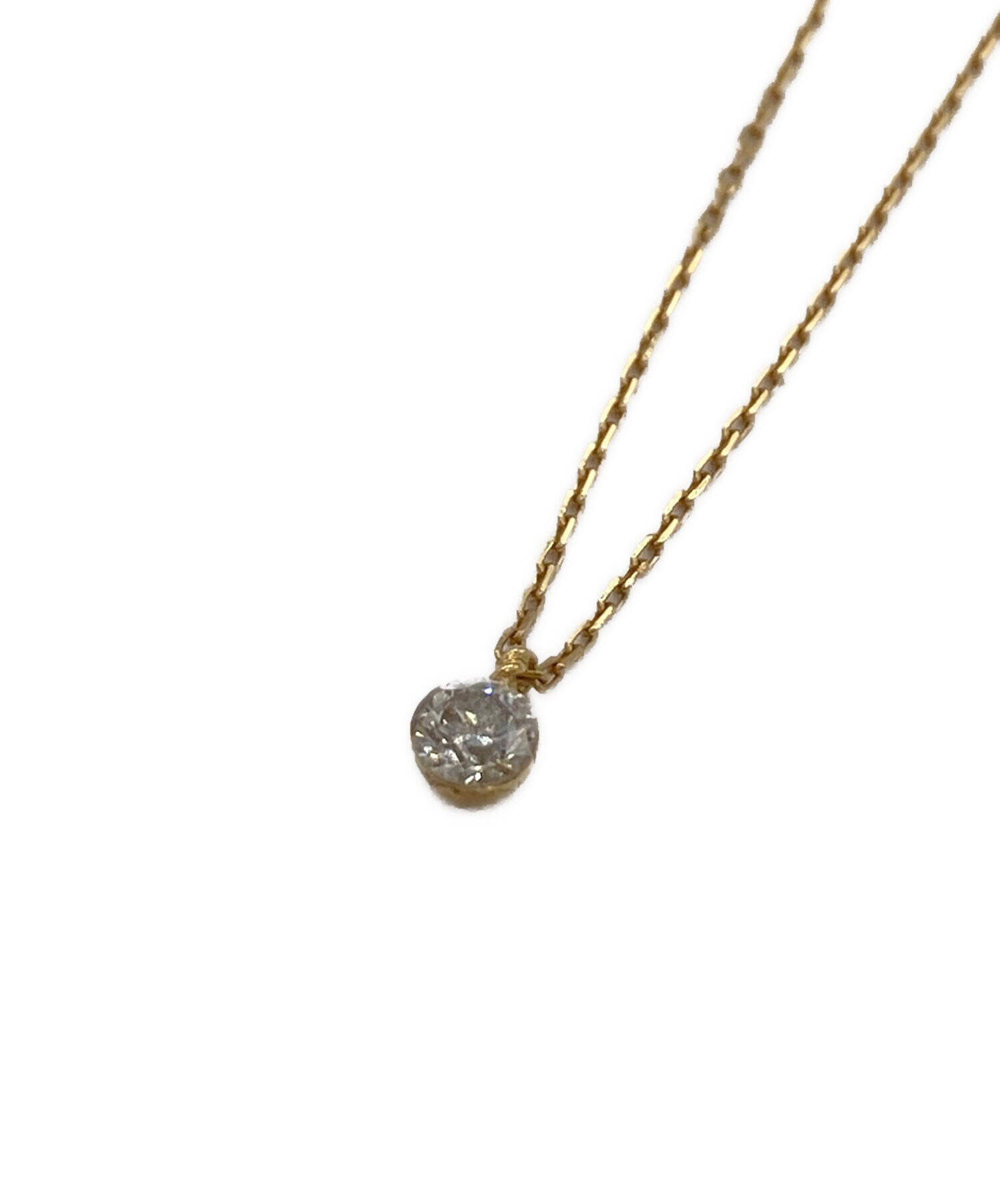 アガットagete K18YG ダイヤモンド ペンダントネックレス 0.05ct agete