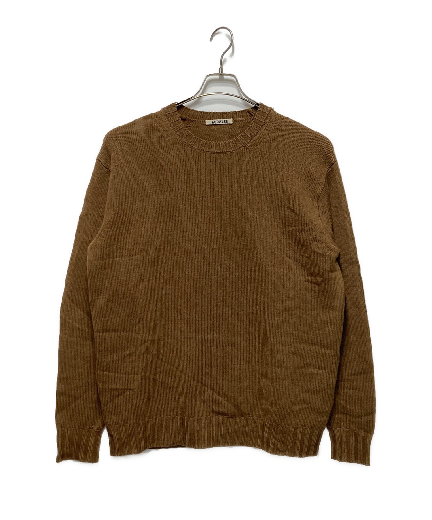 AURALEE WASHED FRENCH MERINOKNIT 40,700円 Auralee Washed French Merino Knit Brown 中古・古着通販AURALEE