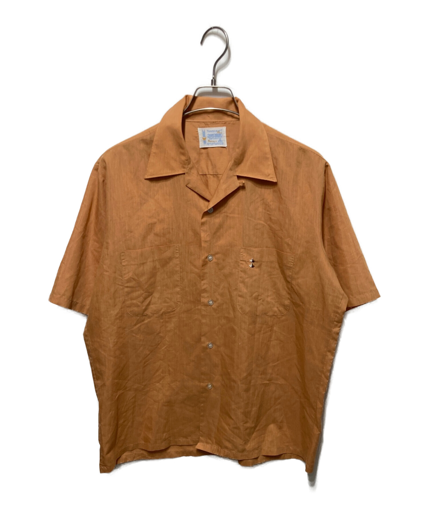 70s TOWNCRAFT PENNYS コットンポリ　開襟シャツ　M オンブレ 中古・古着通販】TOWN CRAFT (タウンクラフト) 70'Sポリコットン開襟