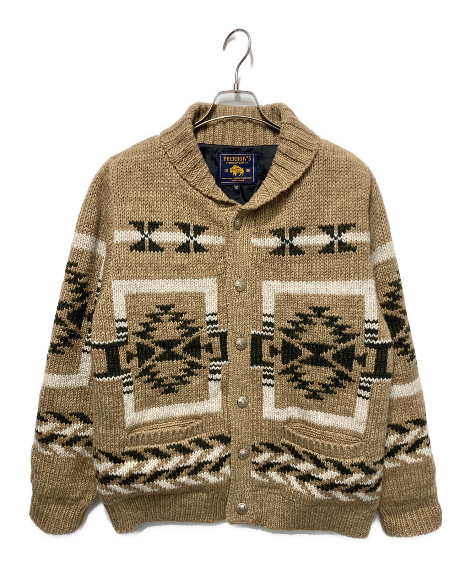 Pherrow's カウチンカーディガン 中古・古着通販】Pherrow's (フェローズ) カウチンカーディガン