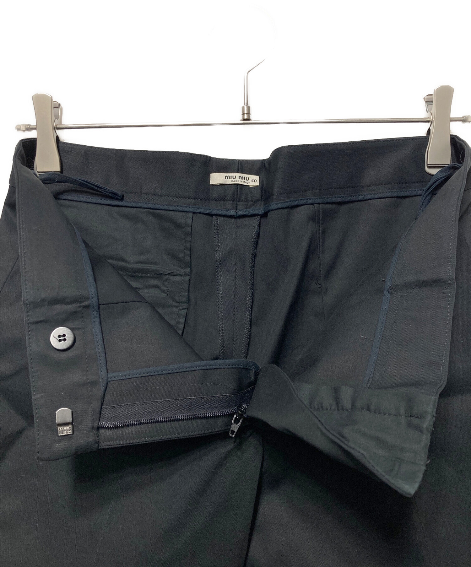 中古・古着通販】MIU MIU (ミュウミュウ) スラックス ブラック サイズ 