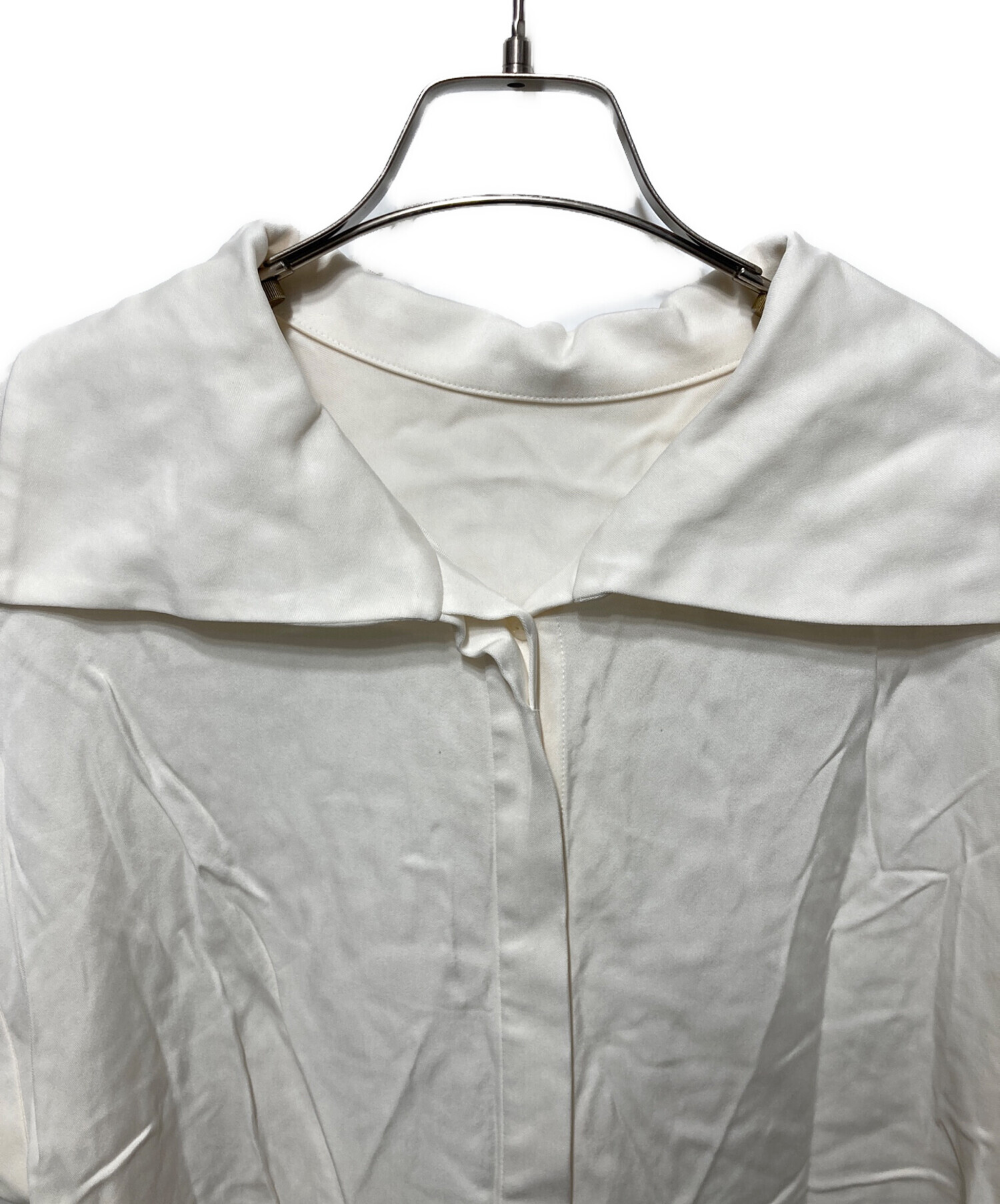 中古・古着通販】Noble (ノーブル) 2WAYワイドカラーキュプラブラウス