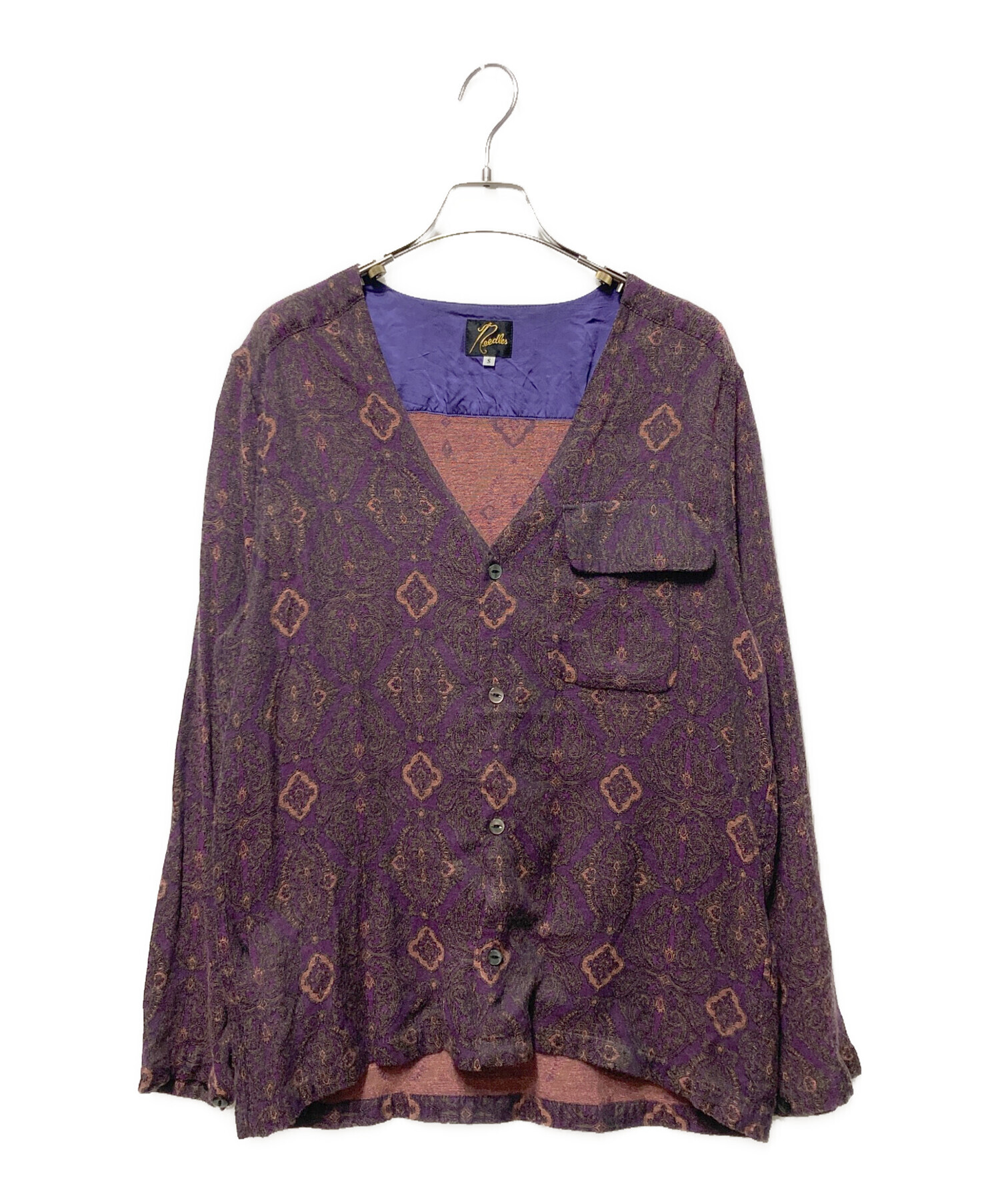 中古・古着通販】Needles (ニードルズ) V NECK SHIRT パープル サイズ