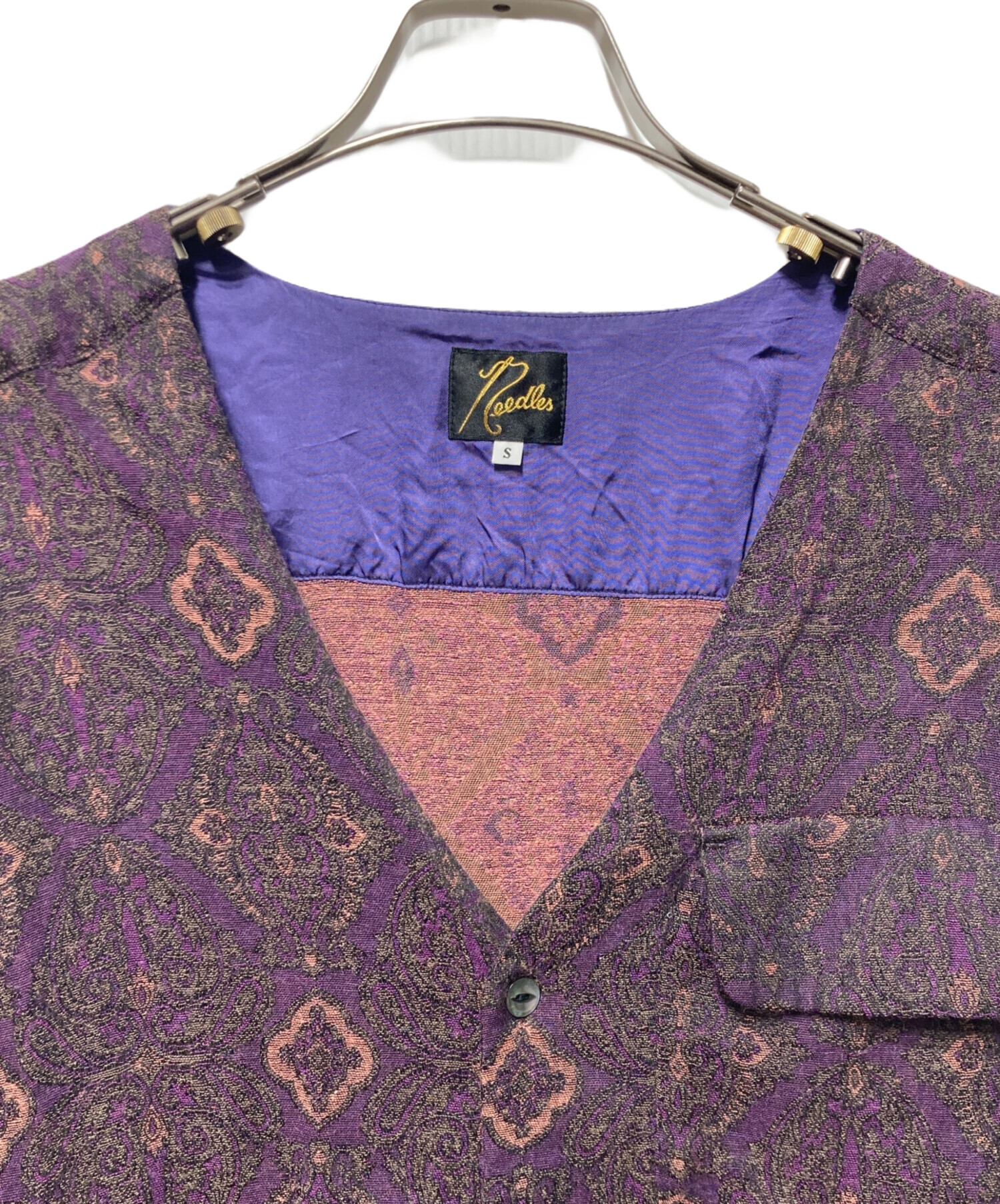 中古・古着通販】Needles (ニードルズ) V NECK SHIRT パープル サイズ