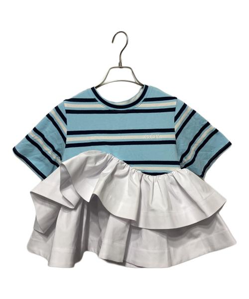 トップス bibiy. LOLA PEPURAMU TOP 中古・古着通販】Bibiy. (ビビィ) LOLA PEPURAMU TOP ホワイト×ブルー