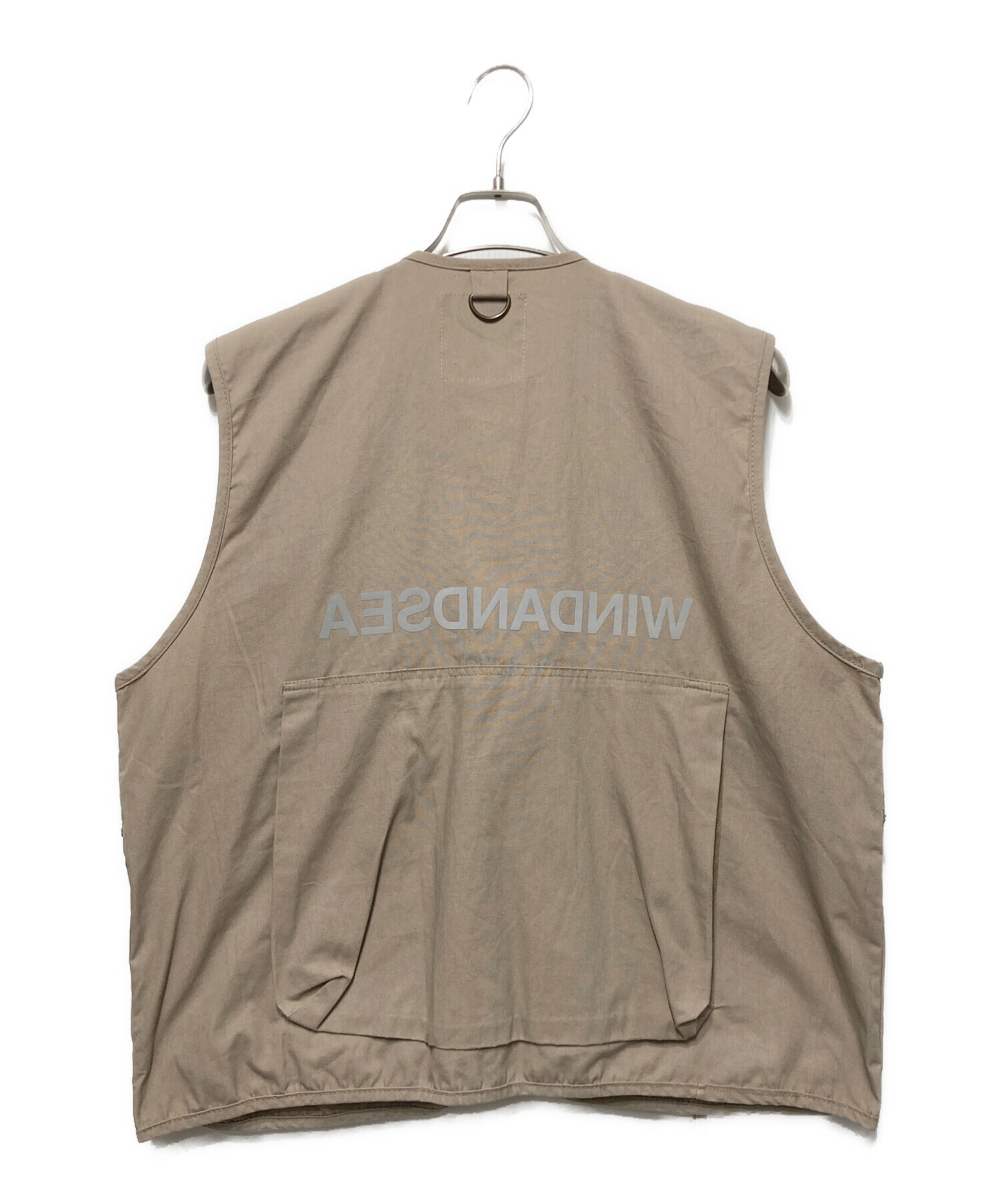 古着 ヴィンテージ ダメージ フィッシングベスト ベージュ gamchide 多ポケット ショート丈 フィッシングベスト メンズXL 古着