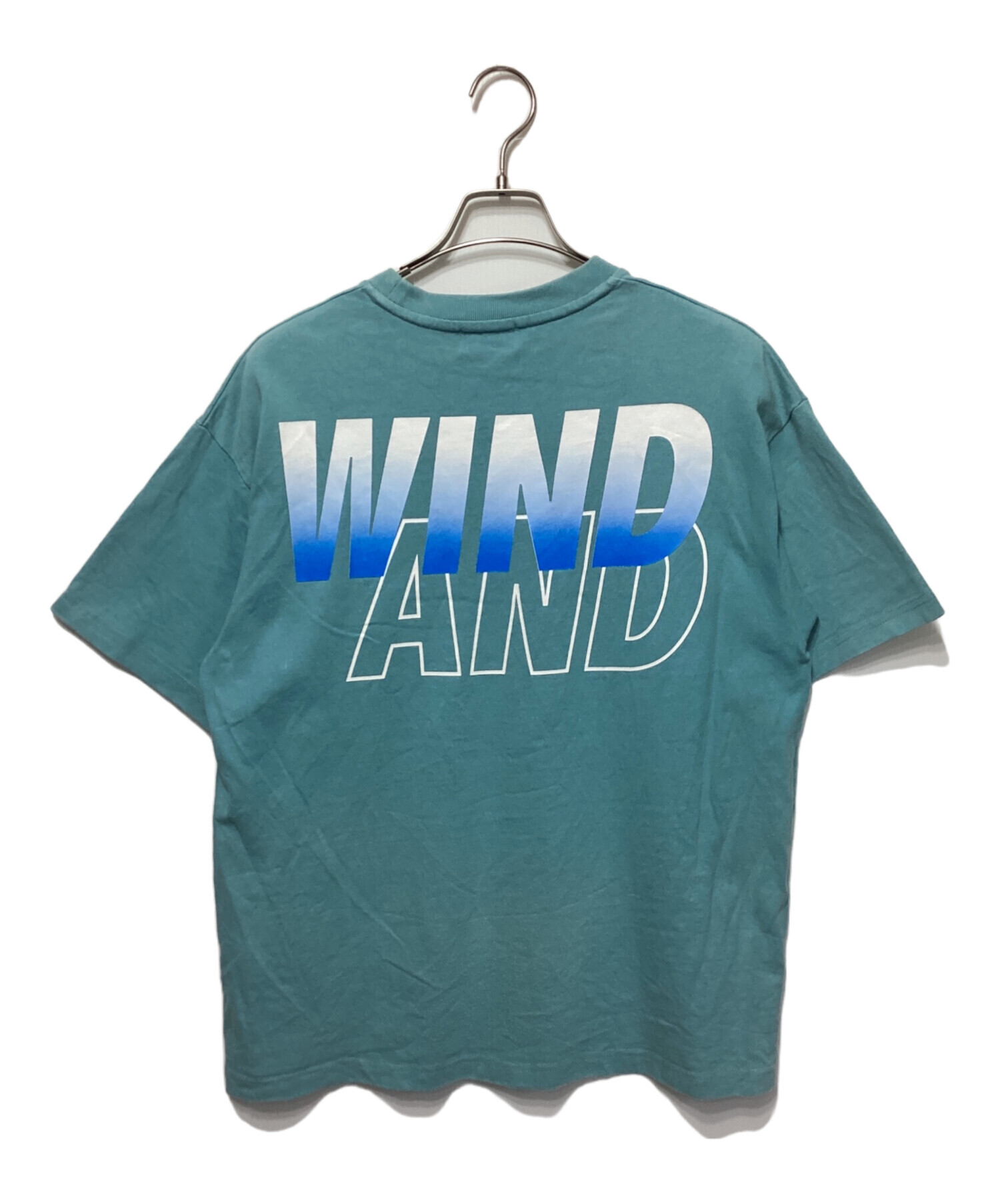 【タグあり未使用】wind and sea Tシャツ ブルー/黒ロゴ 中古・古着通販】WIND AND SEA (ウィンダンシー) プリントTシャツ