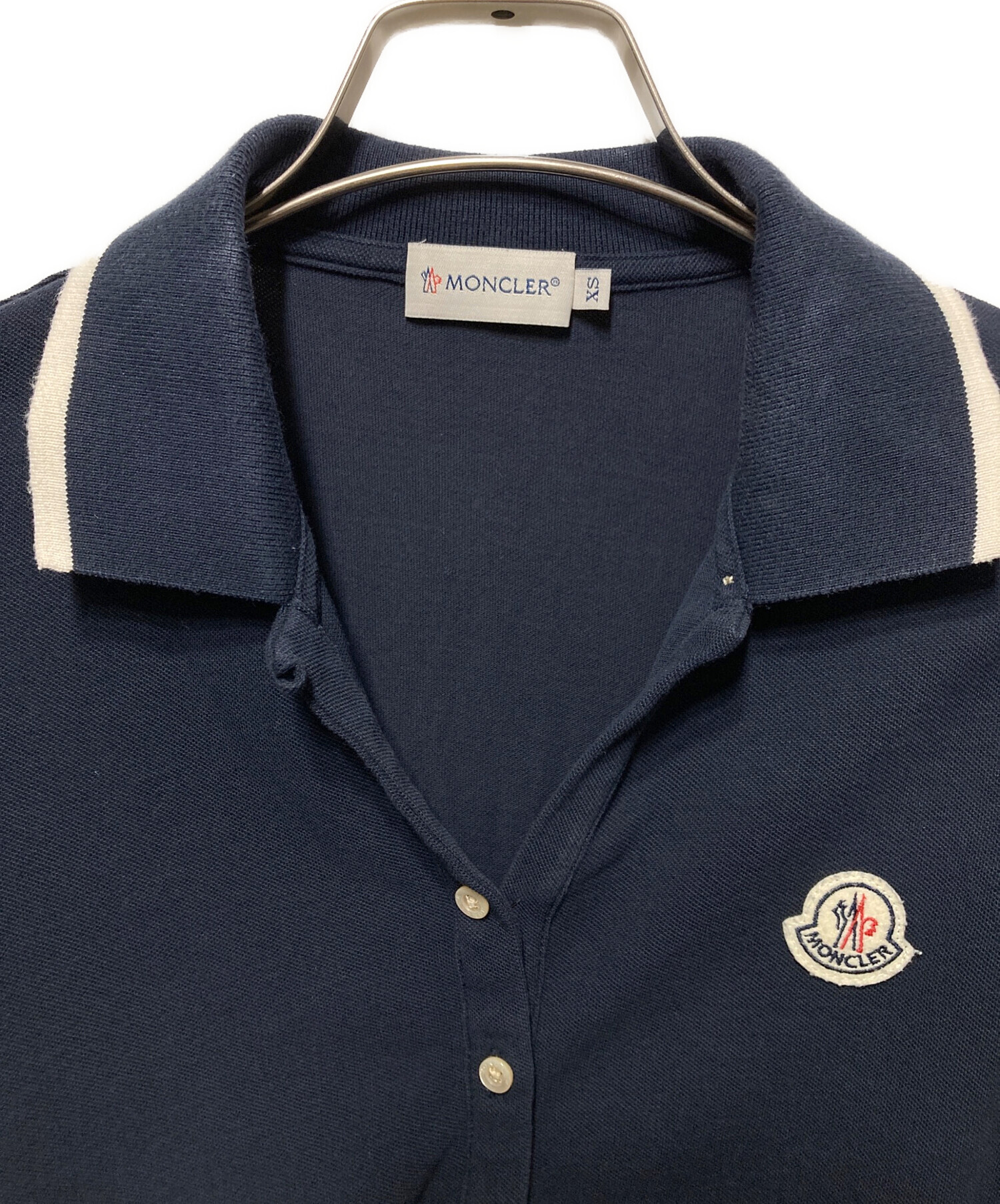 美品 MONCLER ネイビー ポロシャツ　M 海外ブランド通販 公式サイト モンクレール MONCLER 美品 国内正規品