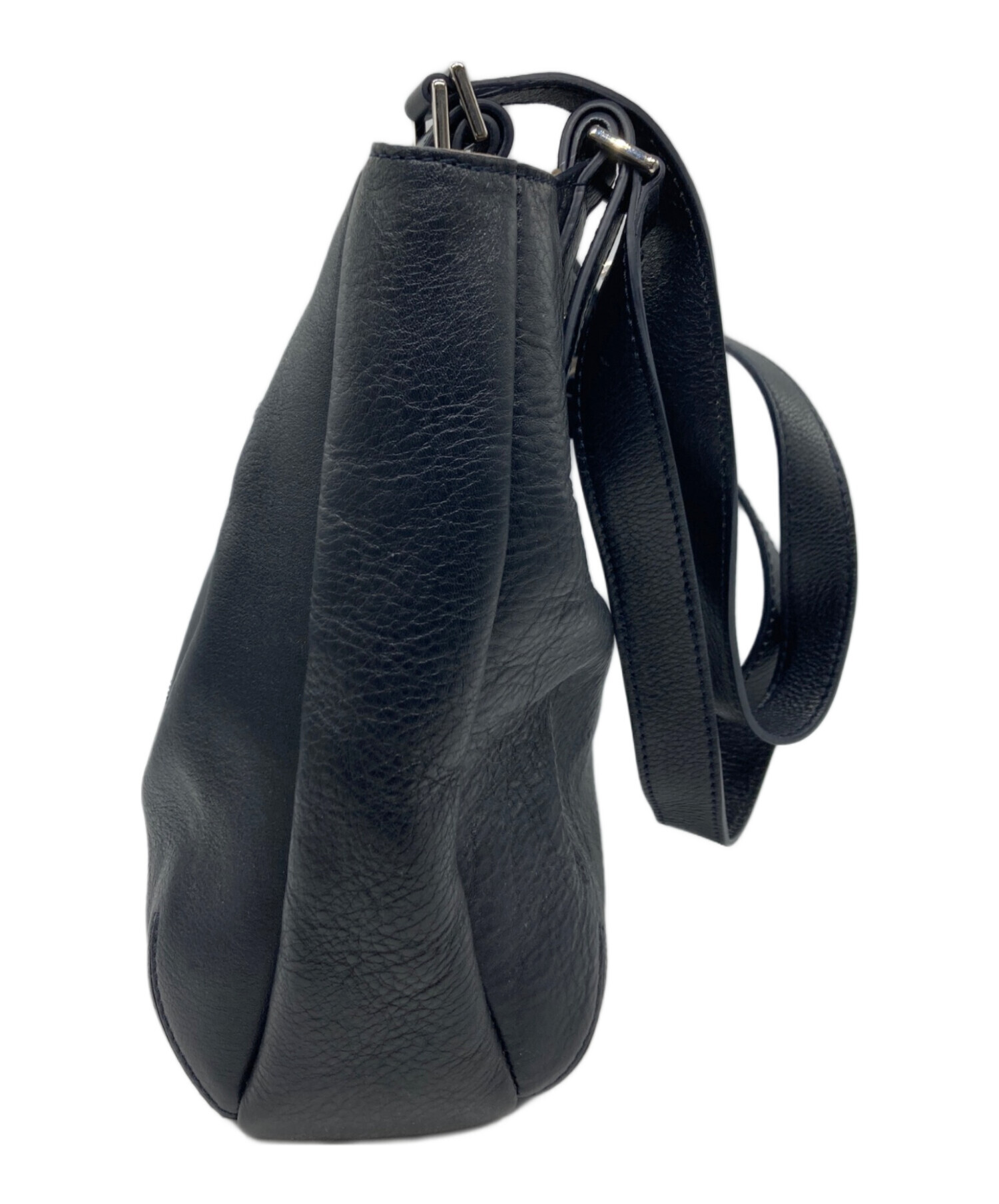 HIROFU　ヒロフ　トートバッグ　ネイビー 中古・古着通販】HIROFU (ヒロフ) ソーロレザートートバッグ ネイビー