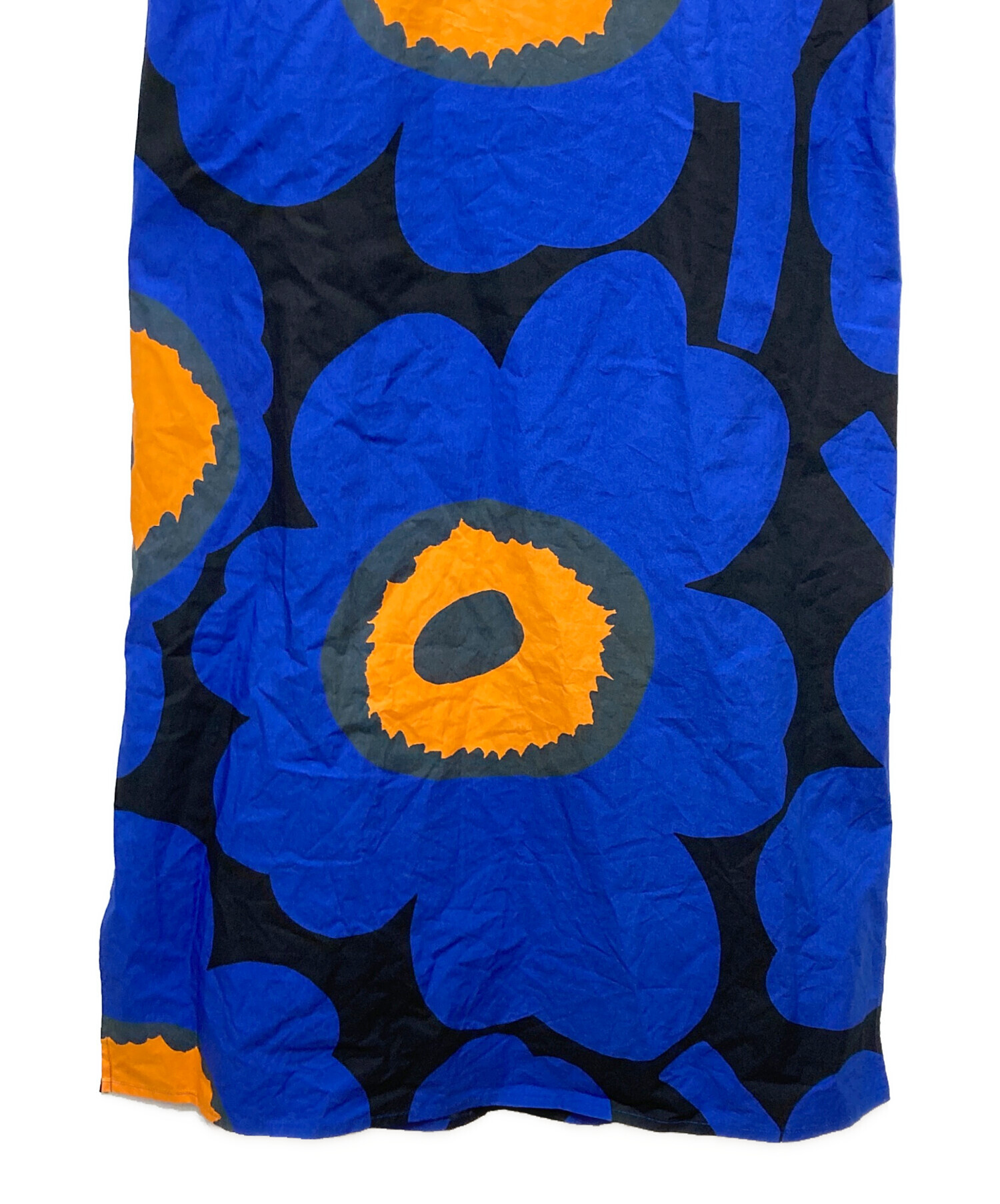 美品♡現行 マリメッコ KEMUT UNIKKO ロングワンピース ベルト 青 中古・古着通販】marimekko (マリメッコ) KEMUT UNIKKOワンピース