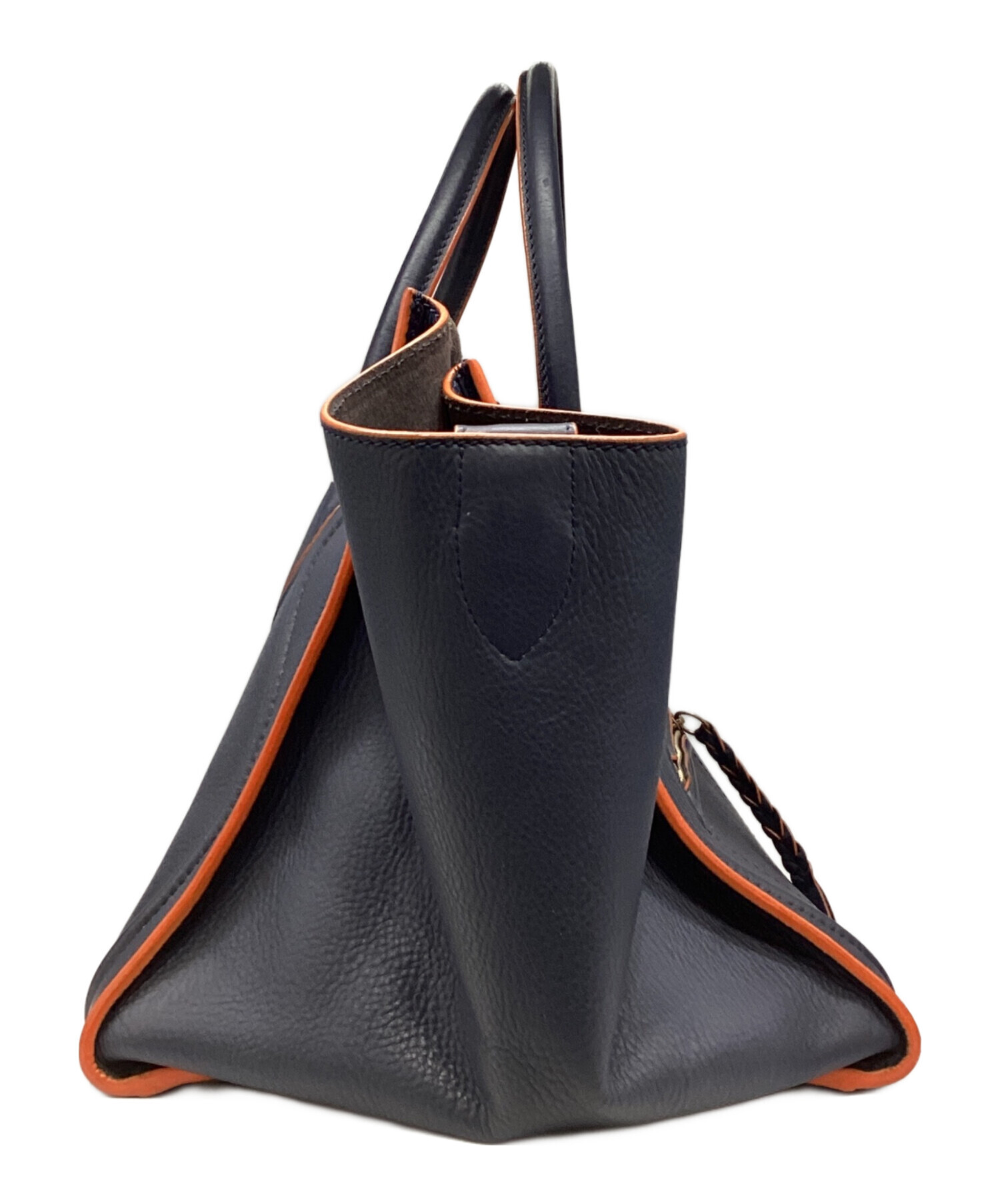 オールドセリーヌ CELINE オレンジ ハンドバッグ ショルダーバッグ 中古・古着通販】CELINE (セリーヌ) ショルダーバッグ ネイビー