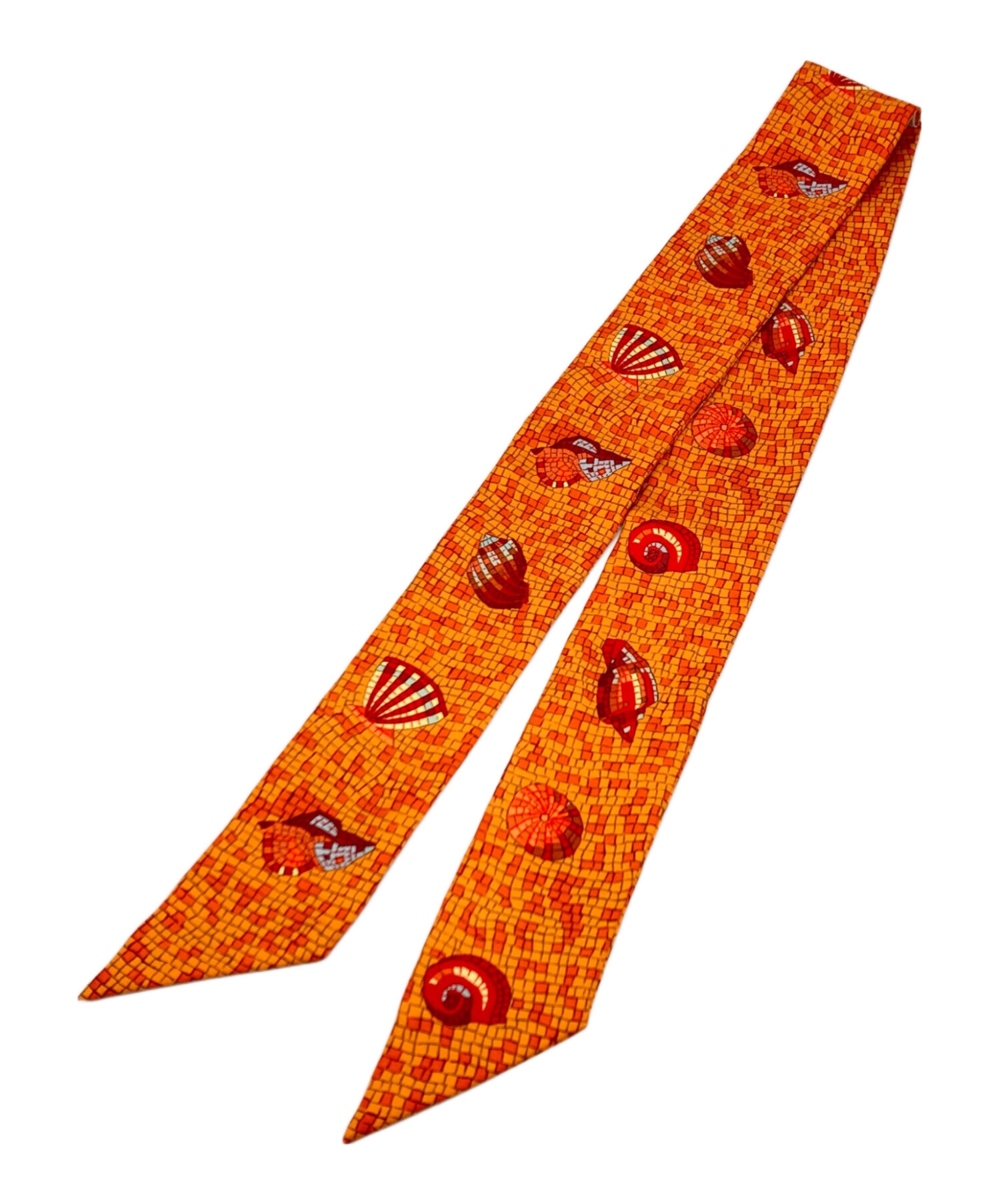 エルメス　ツイリー　☆2本セット☆ オレンジ　スカーフ 中古・古着通販】HERMES (エルメス) ツイリースカーフ オレンジ