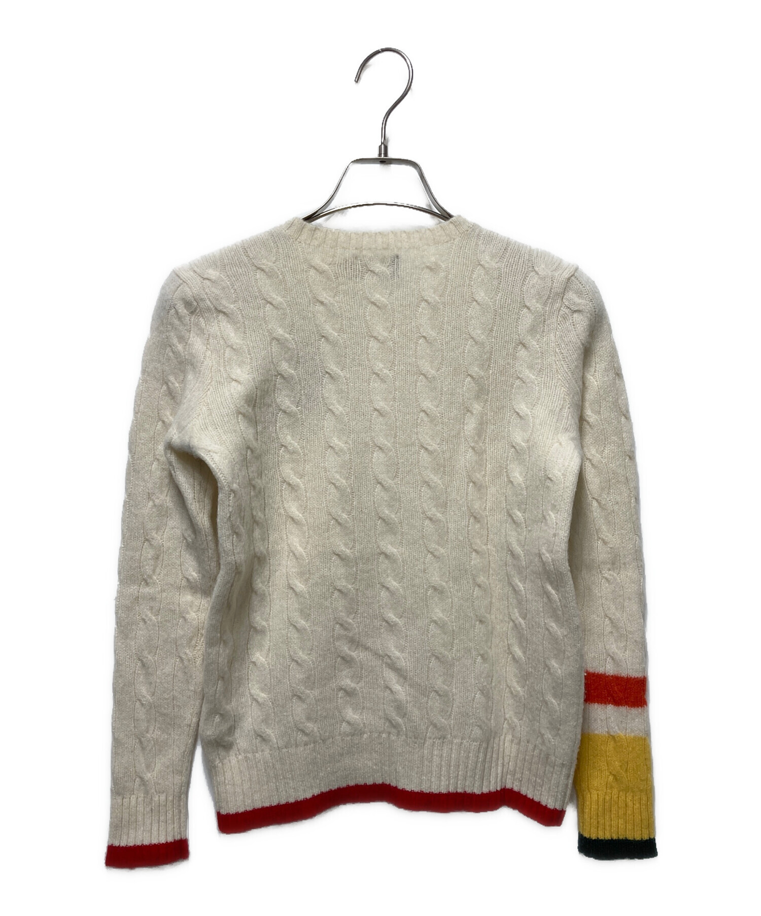 【未使用級】ラルフローレンウールカシミヤケーブルニット　ベージュ×ホワイトポニー 中古・古着通販】POLO RALPH LAUREN (ポロ・ラルフローレン) ウール