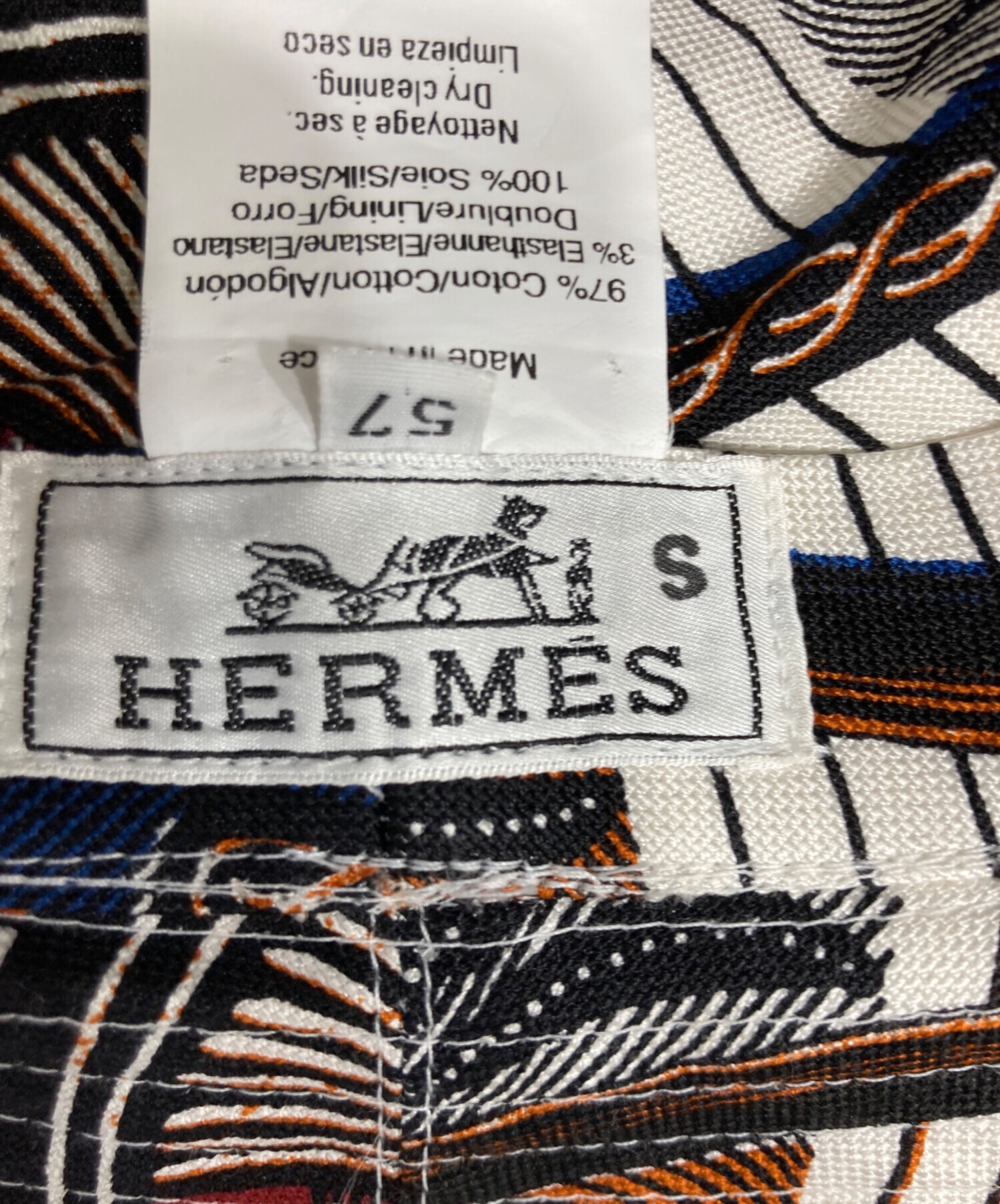 中古・古着通販】HERMES (エルメス) ハット ホワイト サイズ:57
