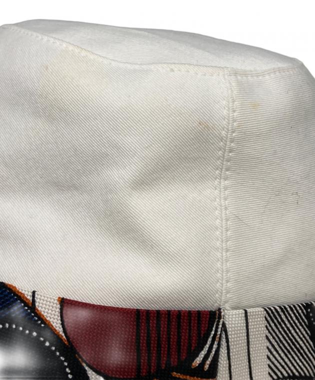 エルメスHERMES レザー切り替えハット　57cm 国内正規品　極美品 中古・古着通販】HERMES (エルメス) ハット ホワイト サイズ:57