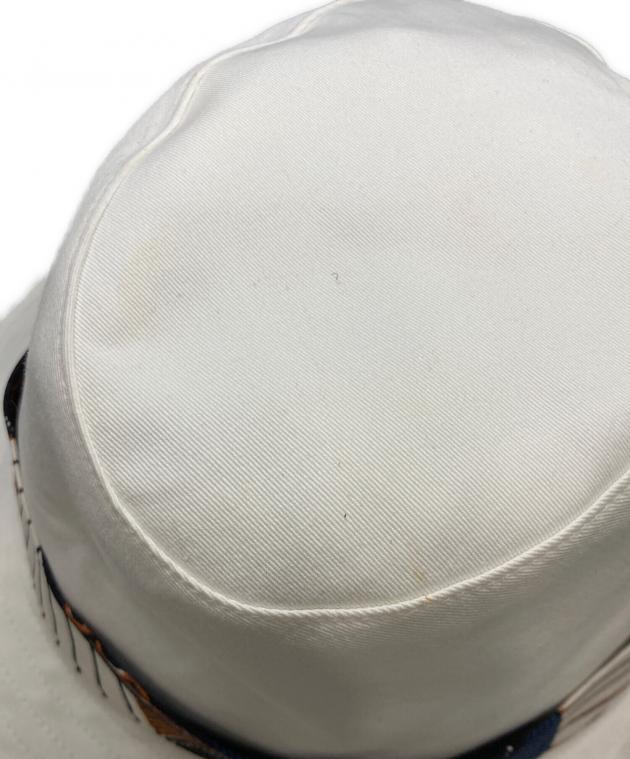 中古・古着通販】HERMES (エルメス) ハット ホワイト サイズ:57 中古・古着通販】HERMES (エルメス) ハット ホワイト サイズ:57