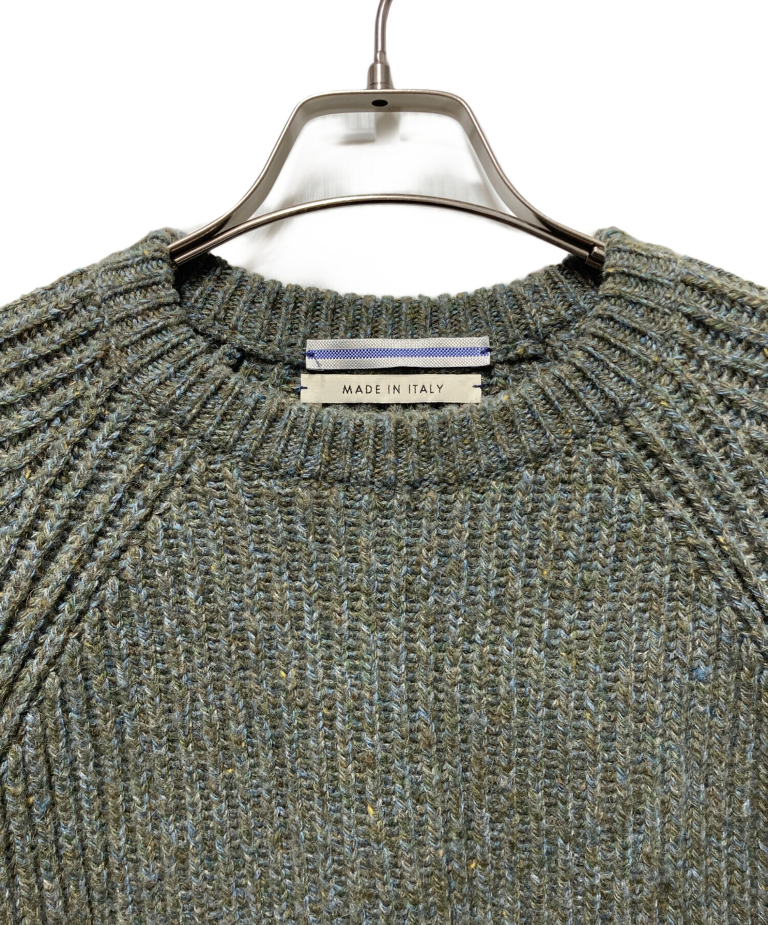 トップス CristaSeya / camel ribbed raglan sweater Cristaseya Camelhair Raglan Sweater Blue/Green – Neighbour