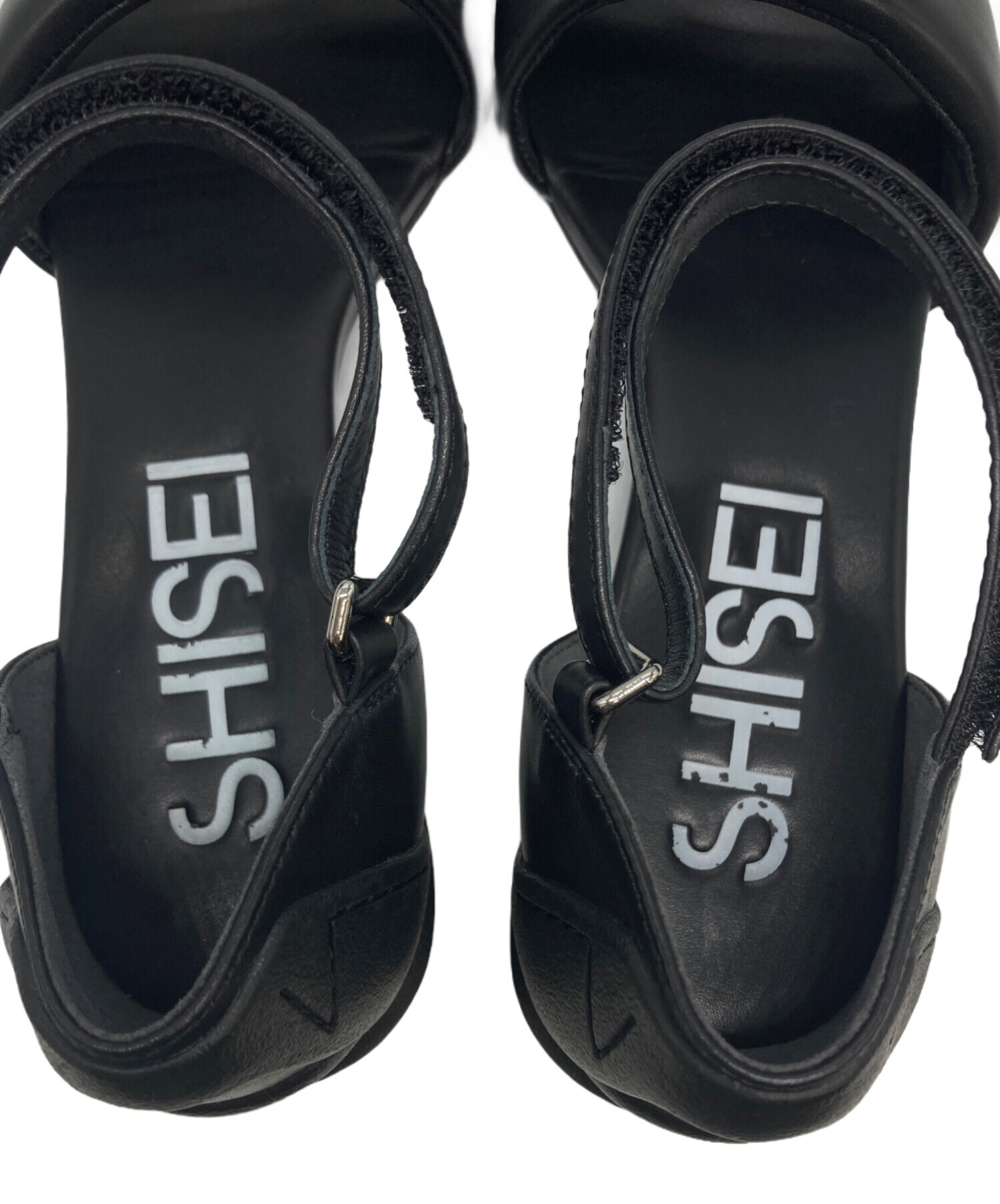 中古・古着通販】SHISEI (シセイ) スクエアトゥサンダル ブラック 