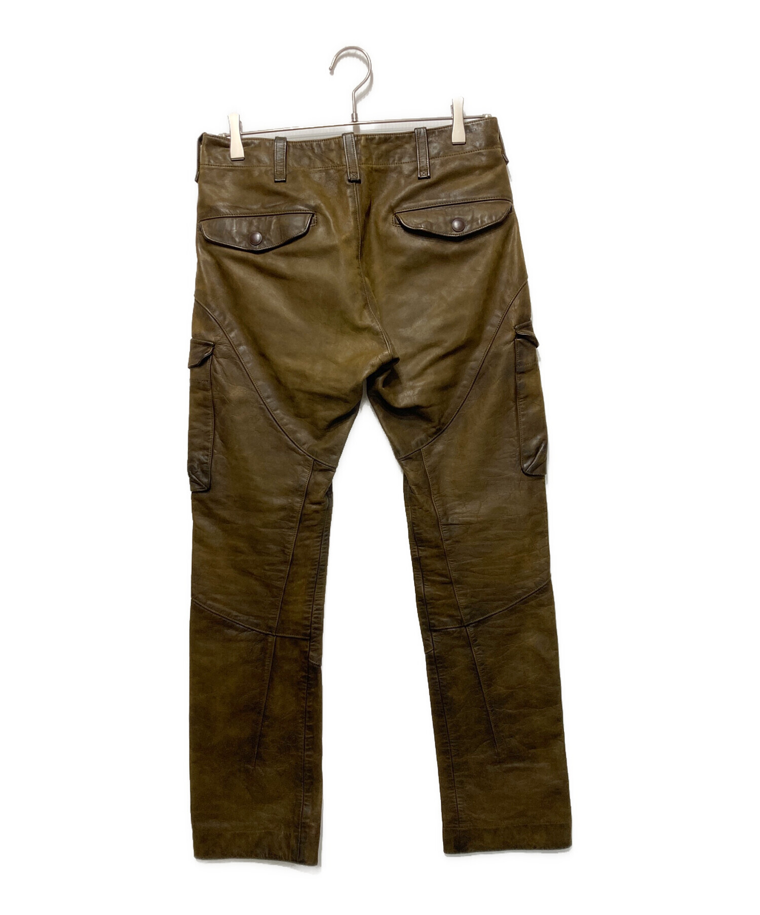 中古・古着通販】RRL (ダブルアールエル) レザーカーゴパンツ ベージュ 