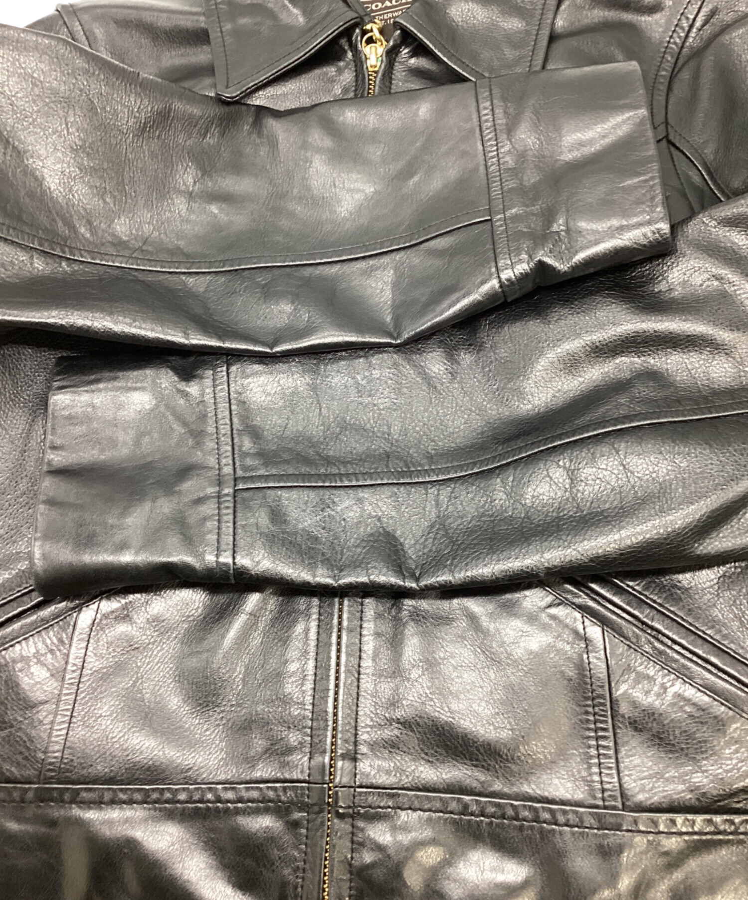 中古・古着通販】COACH (コーチ) レザージャケット ブラック サイズ:XS