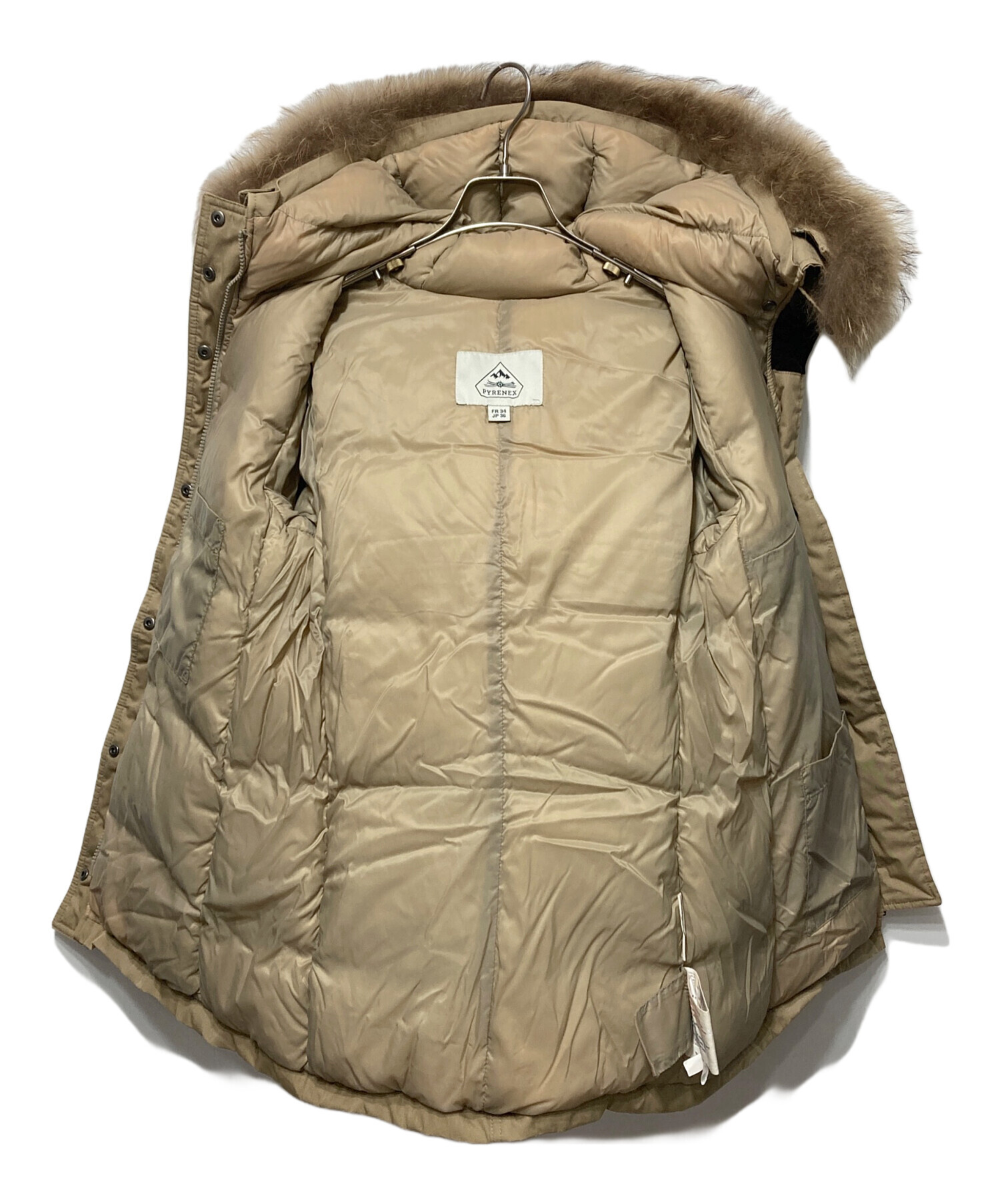 【美品】ピレネックス　ダウンコート　ファー　ベージュBORDEAUX XS 中古・古着通販】Pyrenex (ピレネックス) BORDEAUX FUR ダウンコート