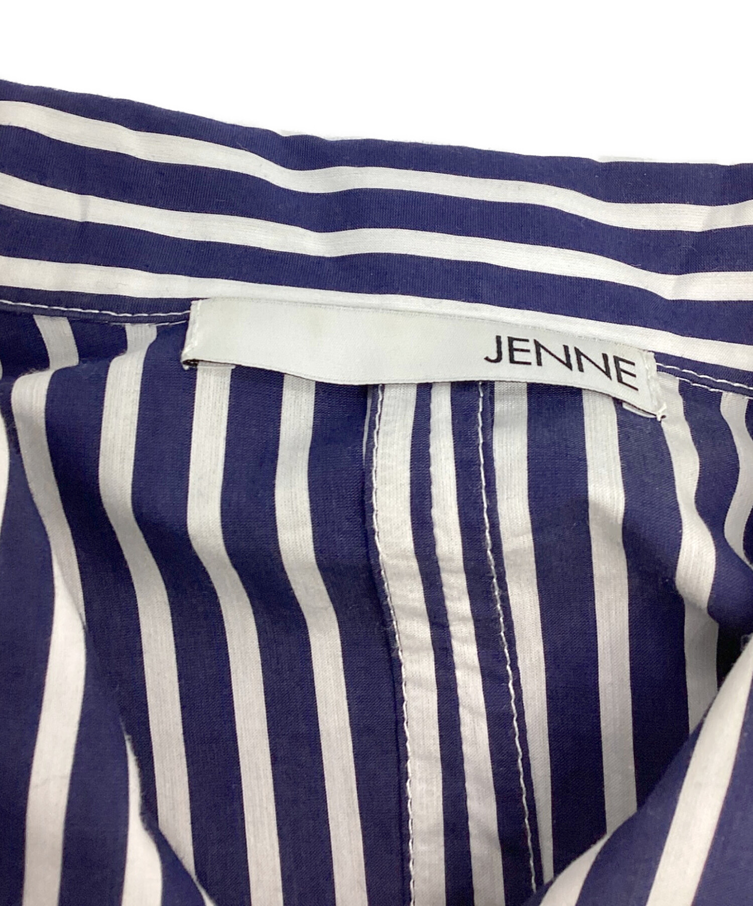 中古・古着通販】JENNE (ジェンヌ) シャープ配色ワンピース ネイビー