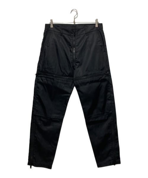 PRADA ブラック　ナイロンパンツ　48サイズ 中古・古着通販】PRADA (プラダ) ナイロンジップパンツ ブラック
