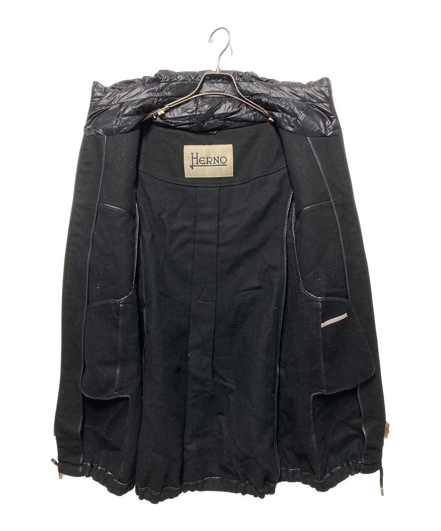 中古・古着通販】HERNO (ヘルノ) 異素材切り替えダウンコート ネイビー