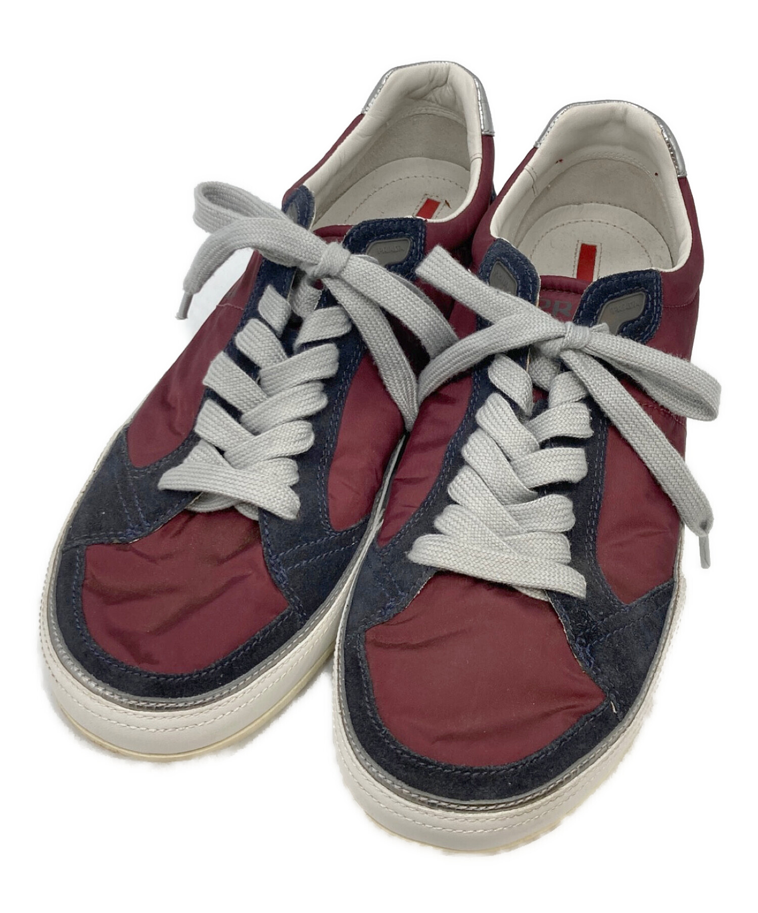 中古・古着通販】PRADA (プラダ) ナイロンスニーカー レッド サイズ:8 