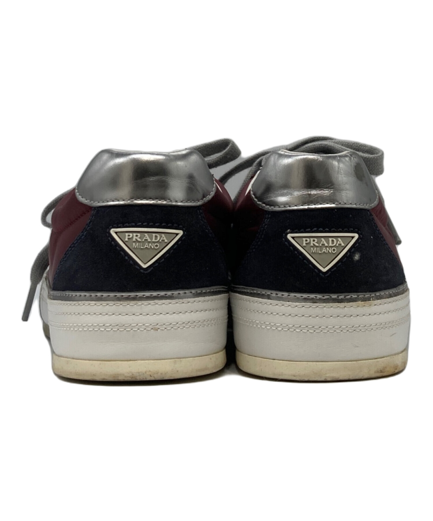 中古・古着通販】PRADA (プラダ) ナイロンスニーカー レッド サイズ:8 