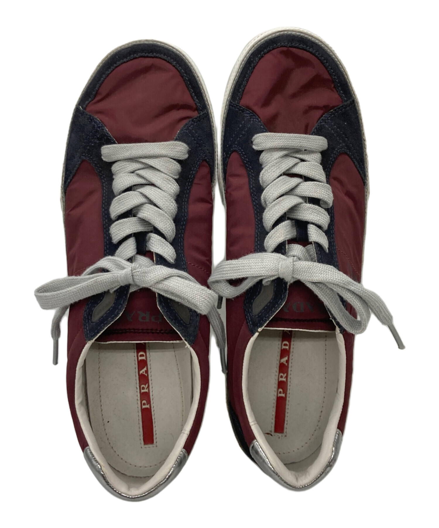 中古・古着通販】PRADA (プラダ) ナイロンスニーカー レッド サイズ:8 
