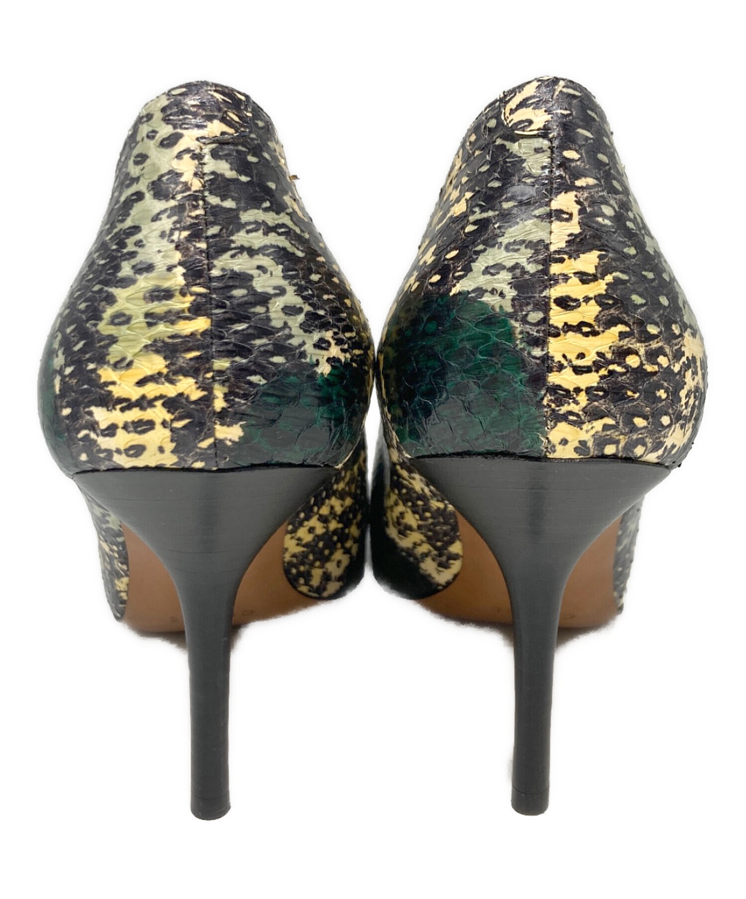 ★美品★セリーヌ パンプス ハイヒール 37.5 24程度 パイソン 中古・古着通販】CELINE (セリーヌ) パイソン柄パンプス グリーン