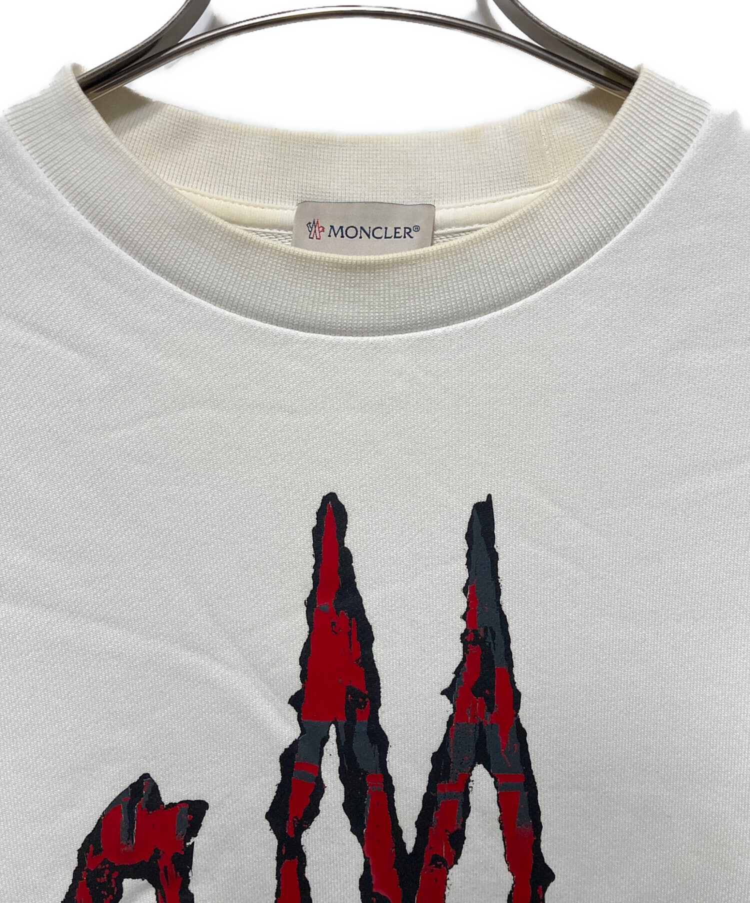 中古・古着通販】MONCLER (モンクレール) ロゴスウェット ホワイト
