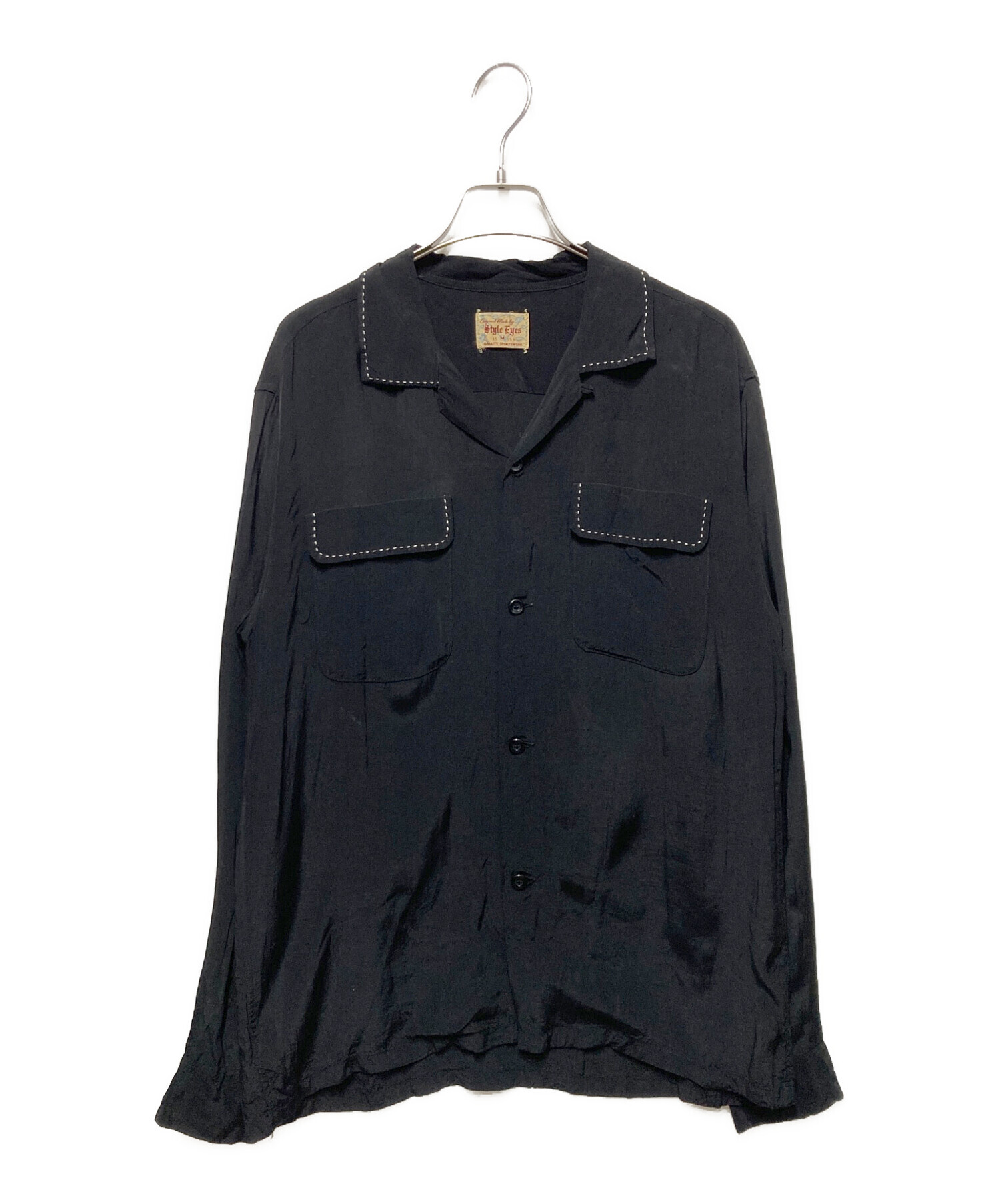 スタイルアイズ　ボウリングシャツ　ビンテージ 黒 L 中古・古着通販】STYLE EYES (スタイルアイズ) ボウリングシャツ