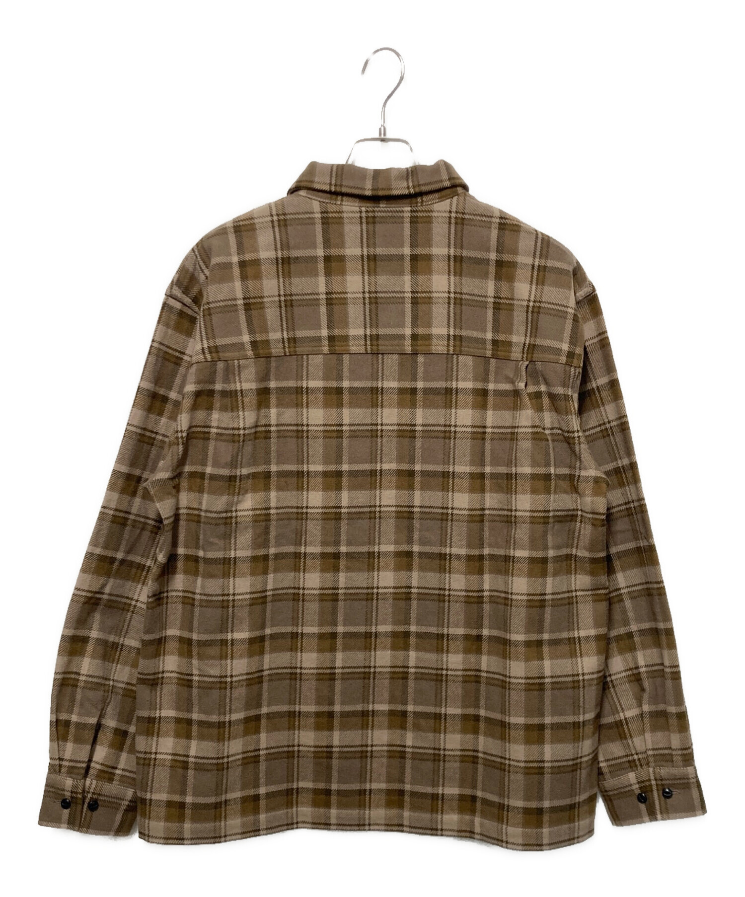 中古・古着通販】BoTT (ボット) Zip-Up Flannel Shirt ブラウン サイズ