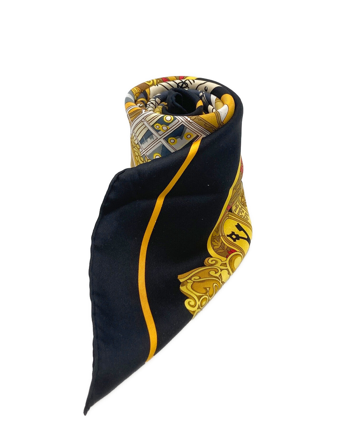 中古・古着通販】HERMES (エルメス) シルクスカーフ ブラック