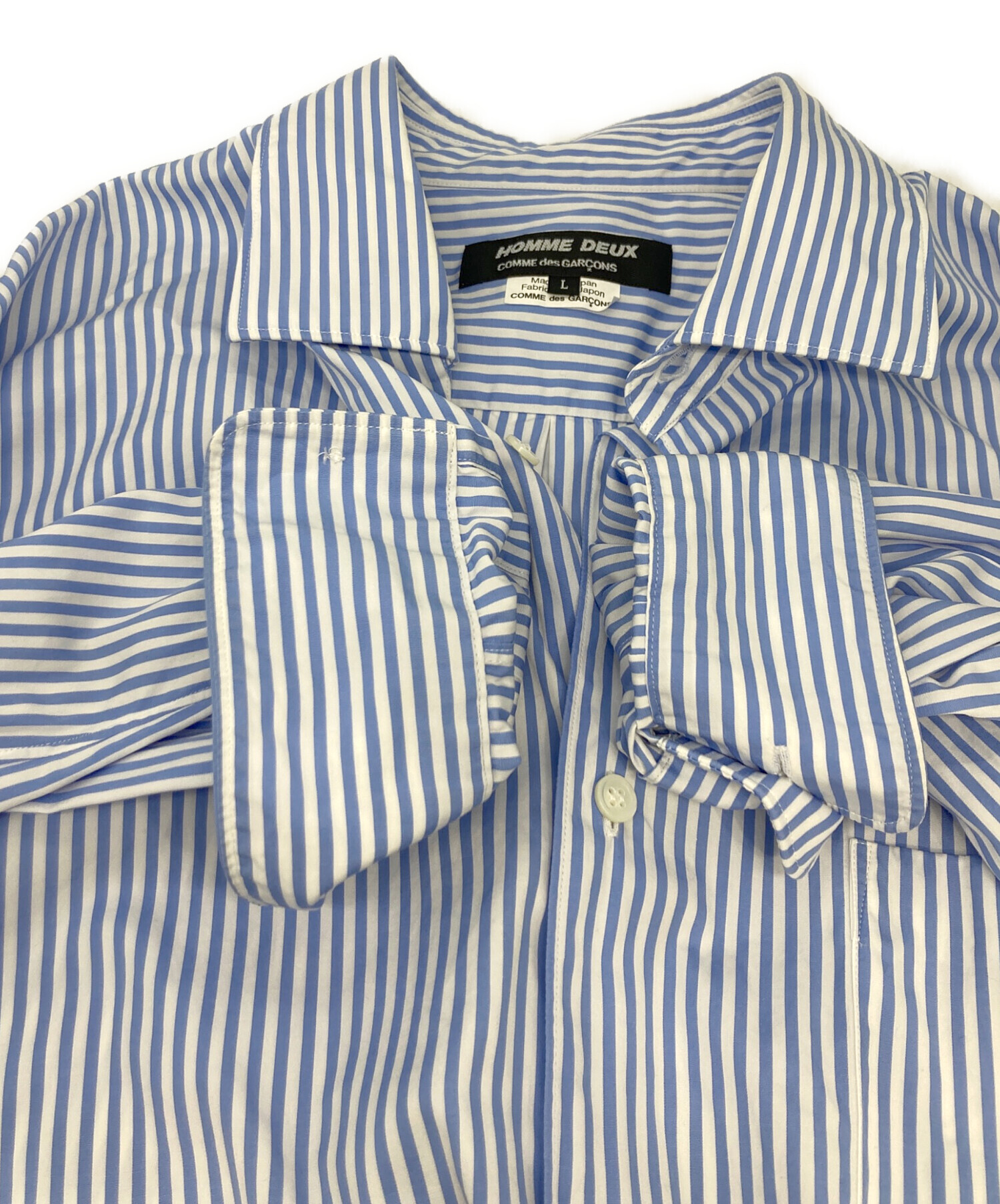 コムデギャルソンオムドゥ　AD2023 ストライプシャツ 中古・古着通販】COMME des GARCONS HOMME DEUX (コムデギャルソン